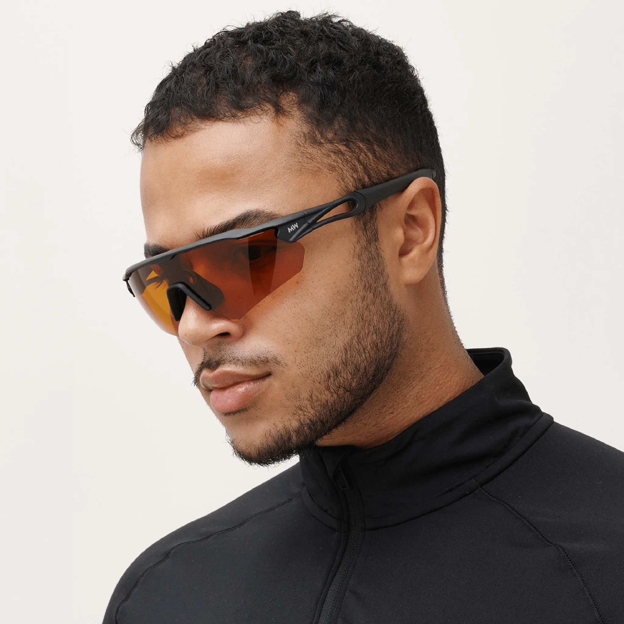 Messy Weekend RAPID Sports Sunglasses - Black/Orange Running & Cycling - Image 2