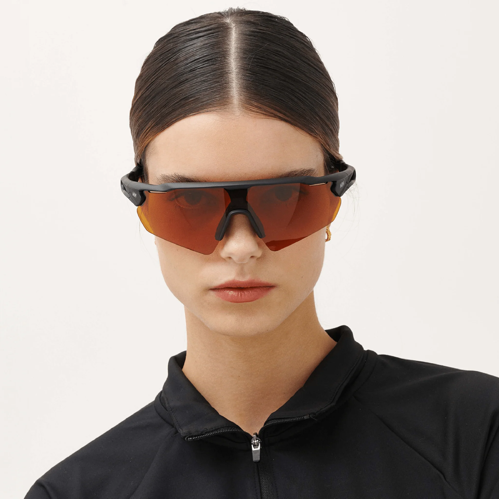 Messy Weekend RAPID Sports Sunglasses - Black/Orange Running & Cycling - Image 3