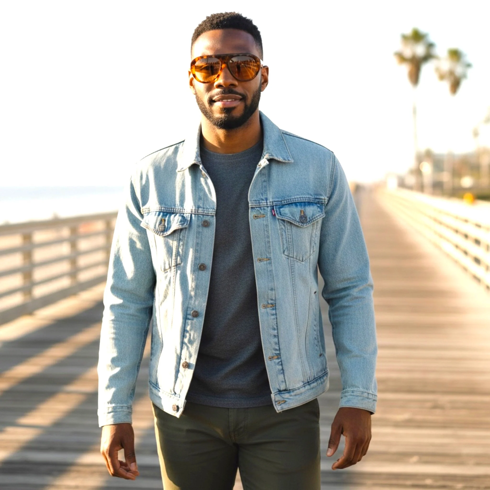 MICK Amber Tortoise Oversized Aviator Sunglasses Amber Tint Lens by Messy Weekend - Image 2