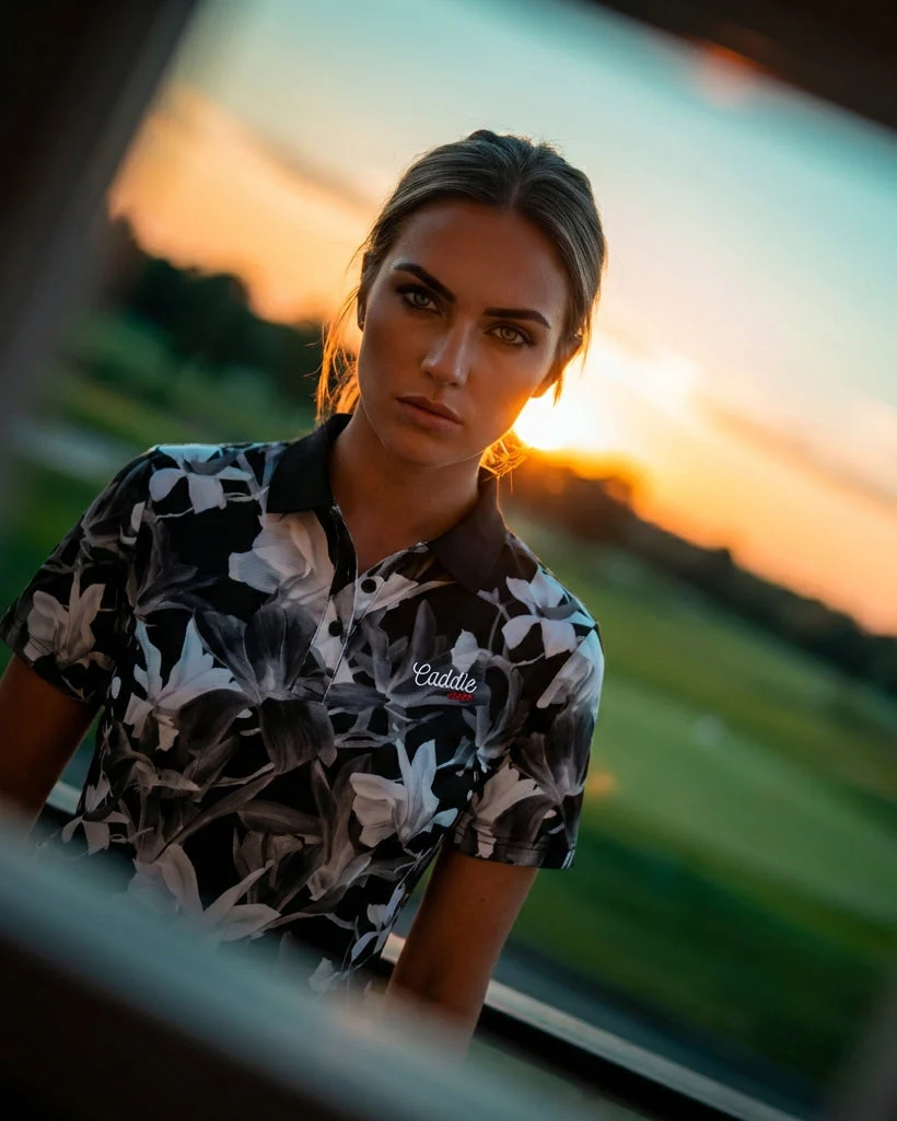 Women's 4-Way Stretch Floral Golf Polo, Moisture-Wicking - Image 4