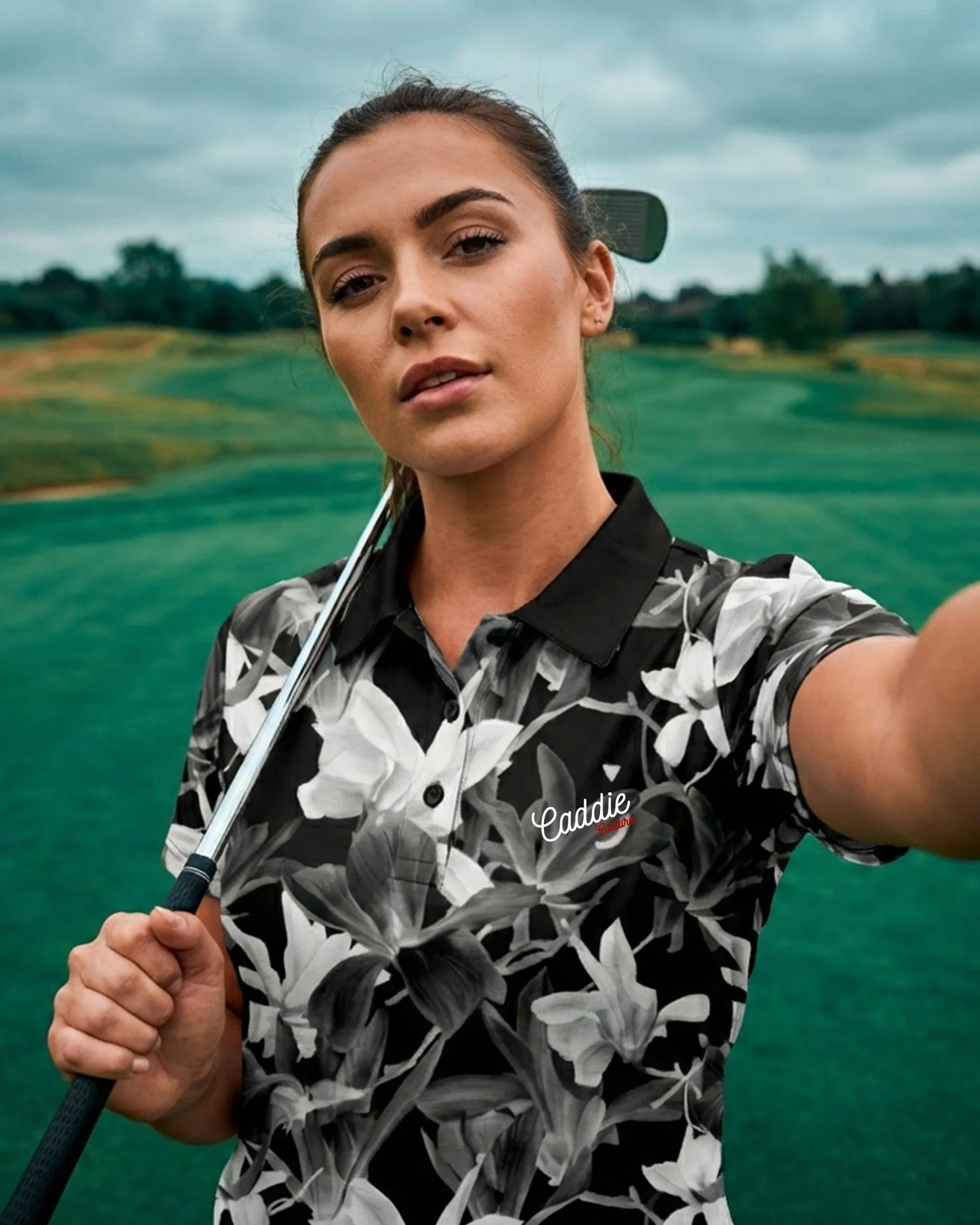 Women's 4-Way Stretch Floral Golf Polo, Moisture-Wicking - Image 5