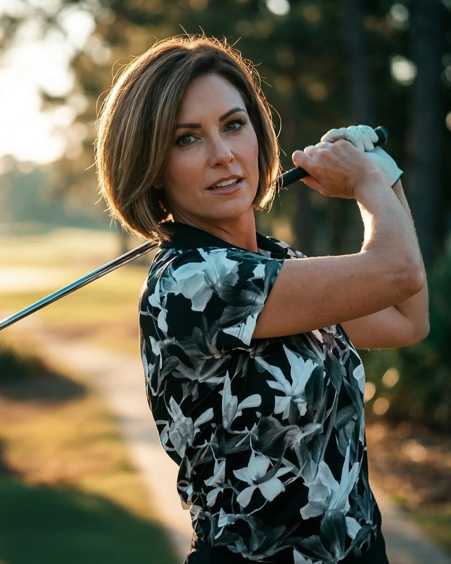 Women's 4-Way Stretch Floral Golf Polo, Moisture-Wicking - Image 6