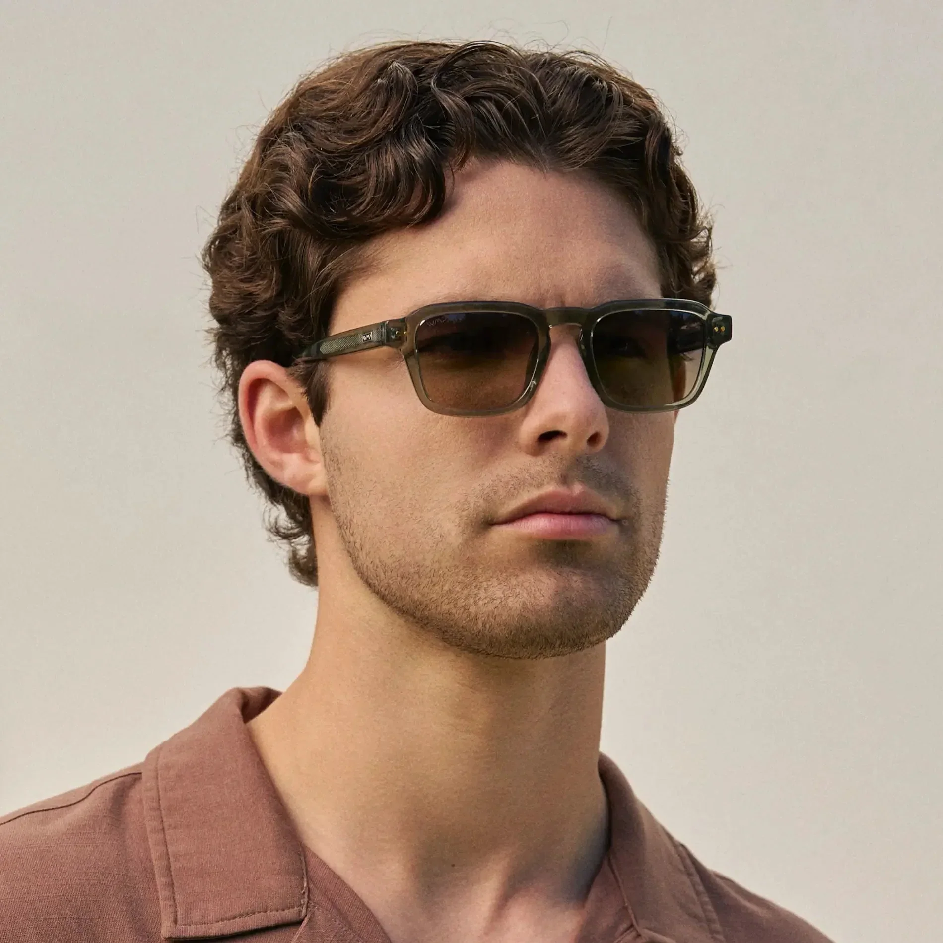 MORRIS Rectangular Polarised Sunglasses for Men Sage Green l WMP Eyewear - Image 3