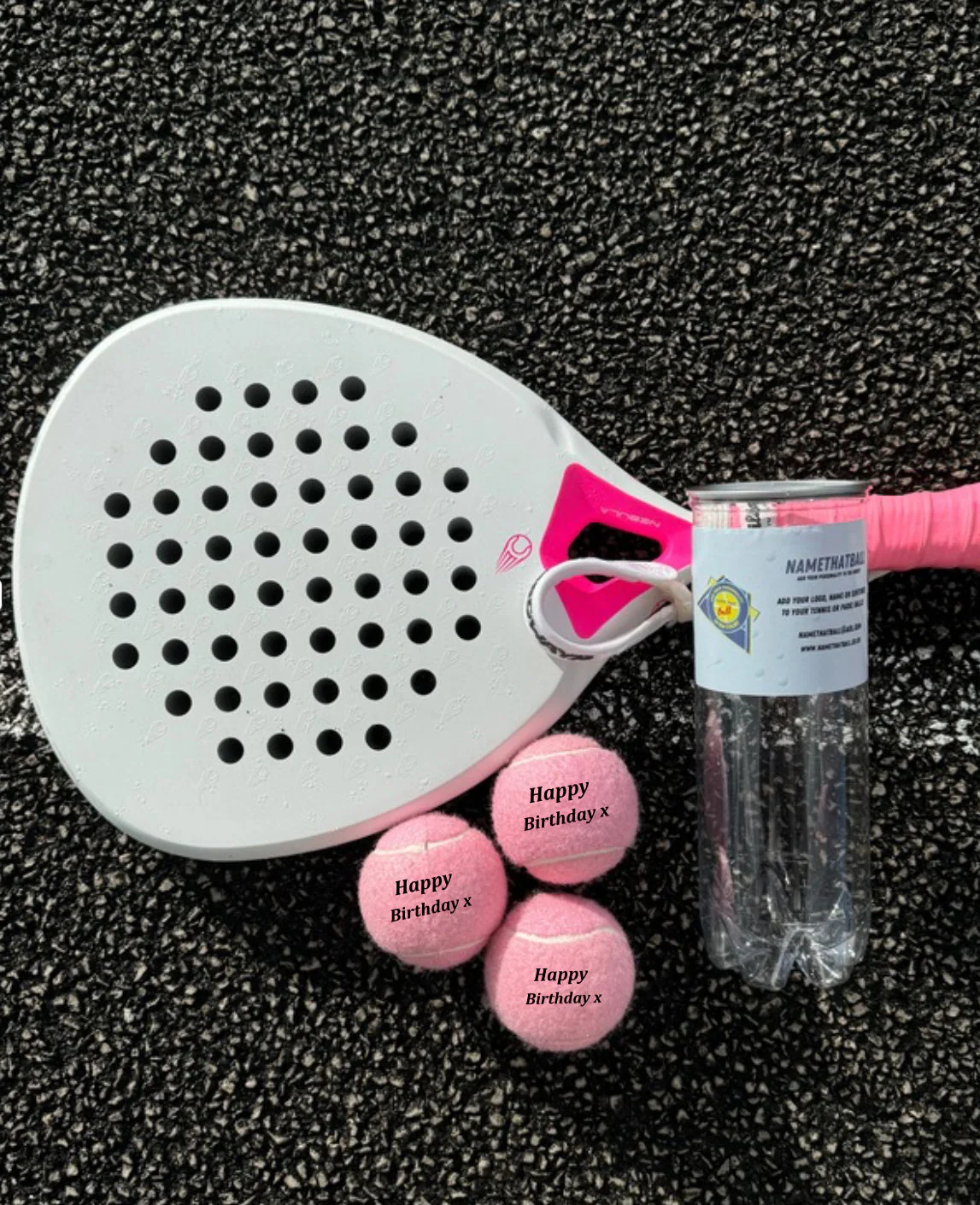 Personalised Pink Padel Balls – Custom Name or Logo