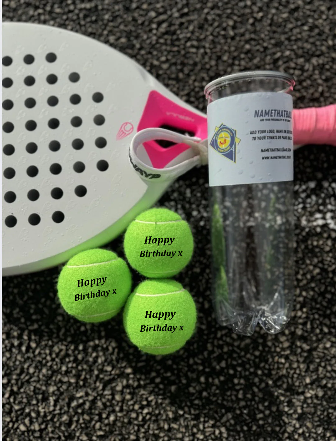 Personalised Green Padel Balls with Custom Name or Logo