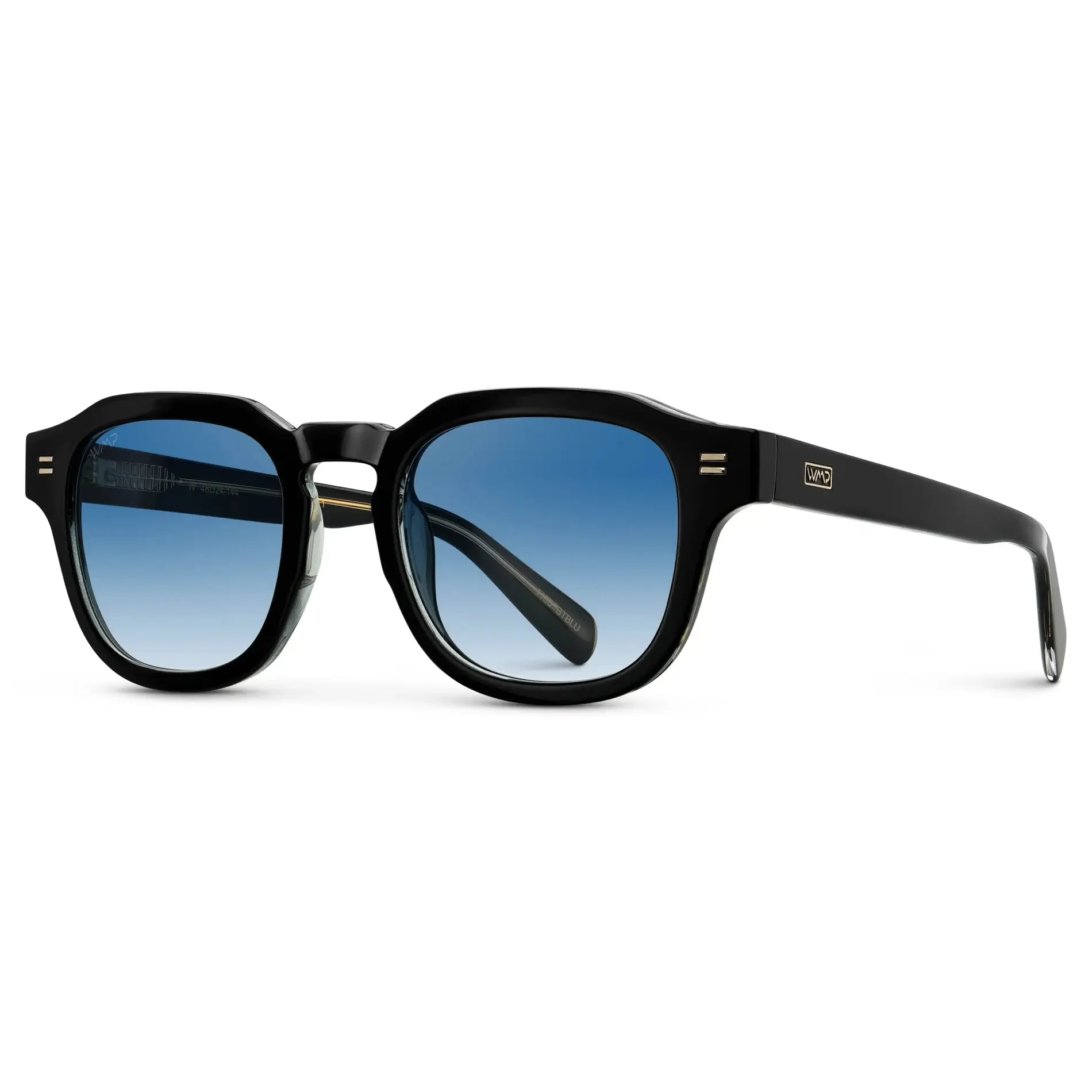 NELSON Thick Framed Men's Sunglasses Black / Blue Tinted Lens l WMP Eyewear - Image 4
