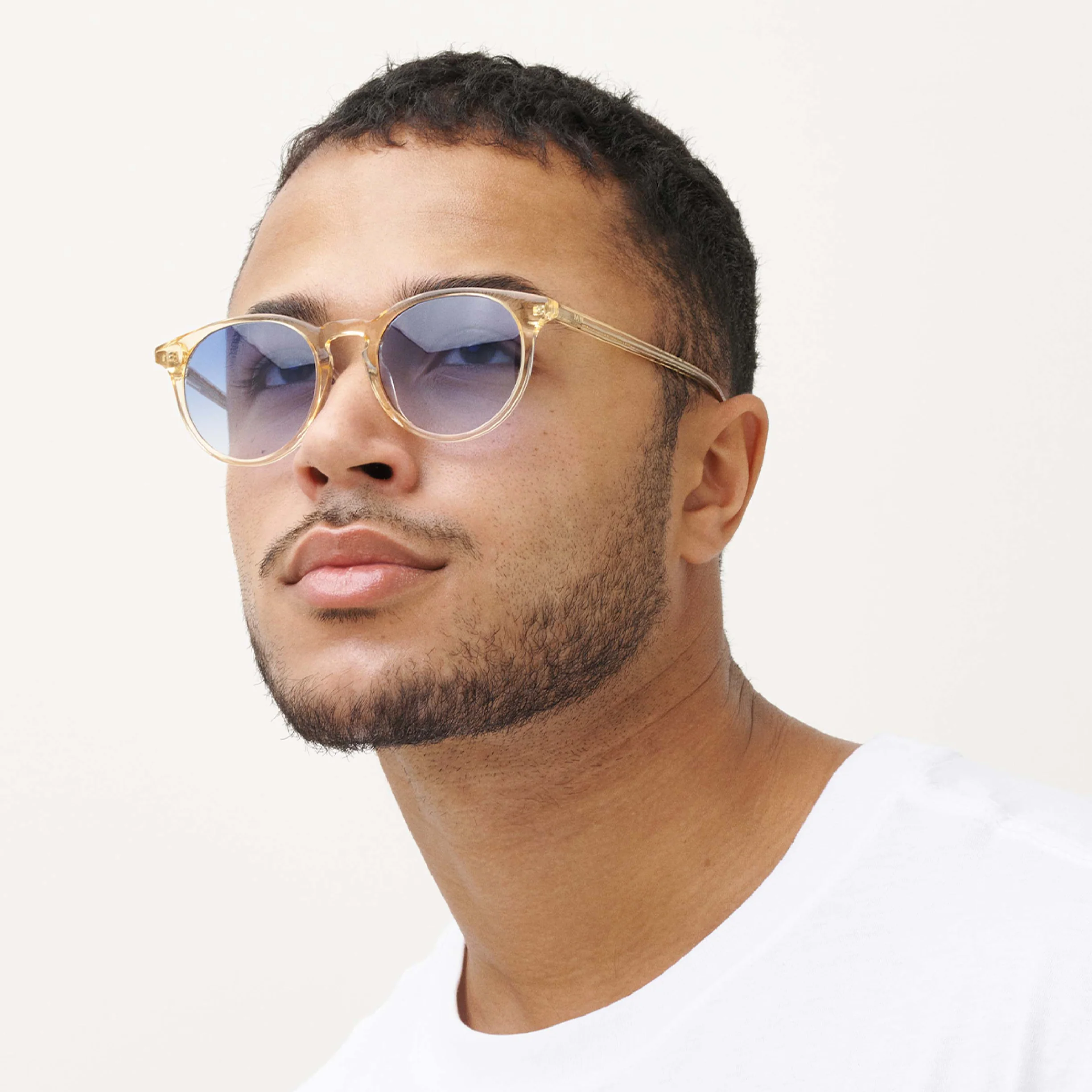 Messy Weekend NEW DEPP Round Champagne Blue Sunglasses, 100% UV - Image 3