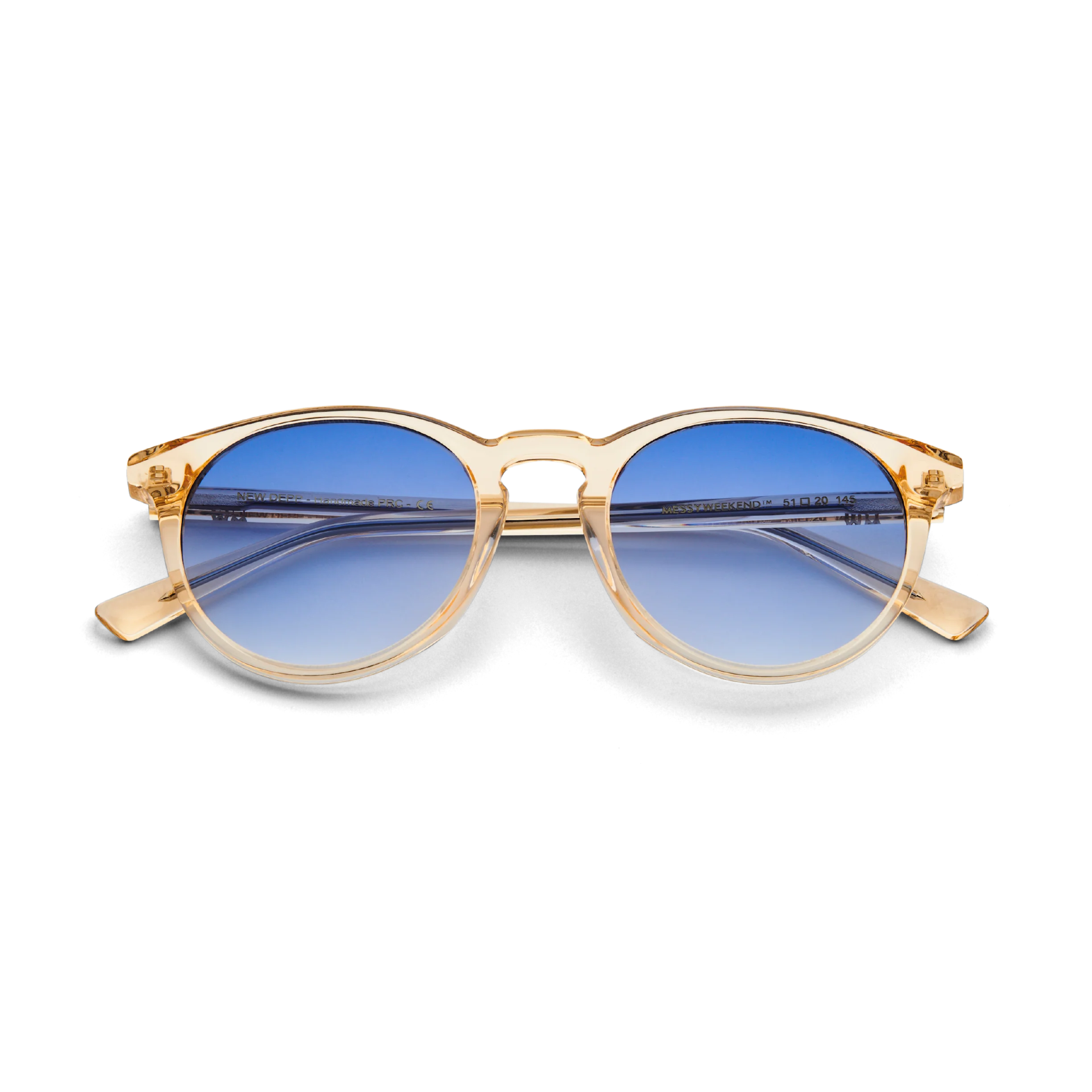 Messy Weekend NEW DEPP Round Champagne Blue Sunglasses, 100% UV - Image 6