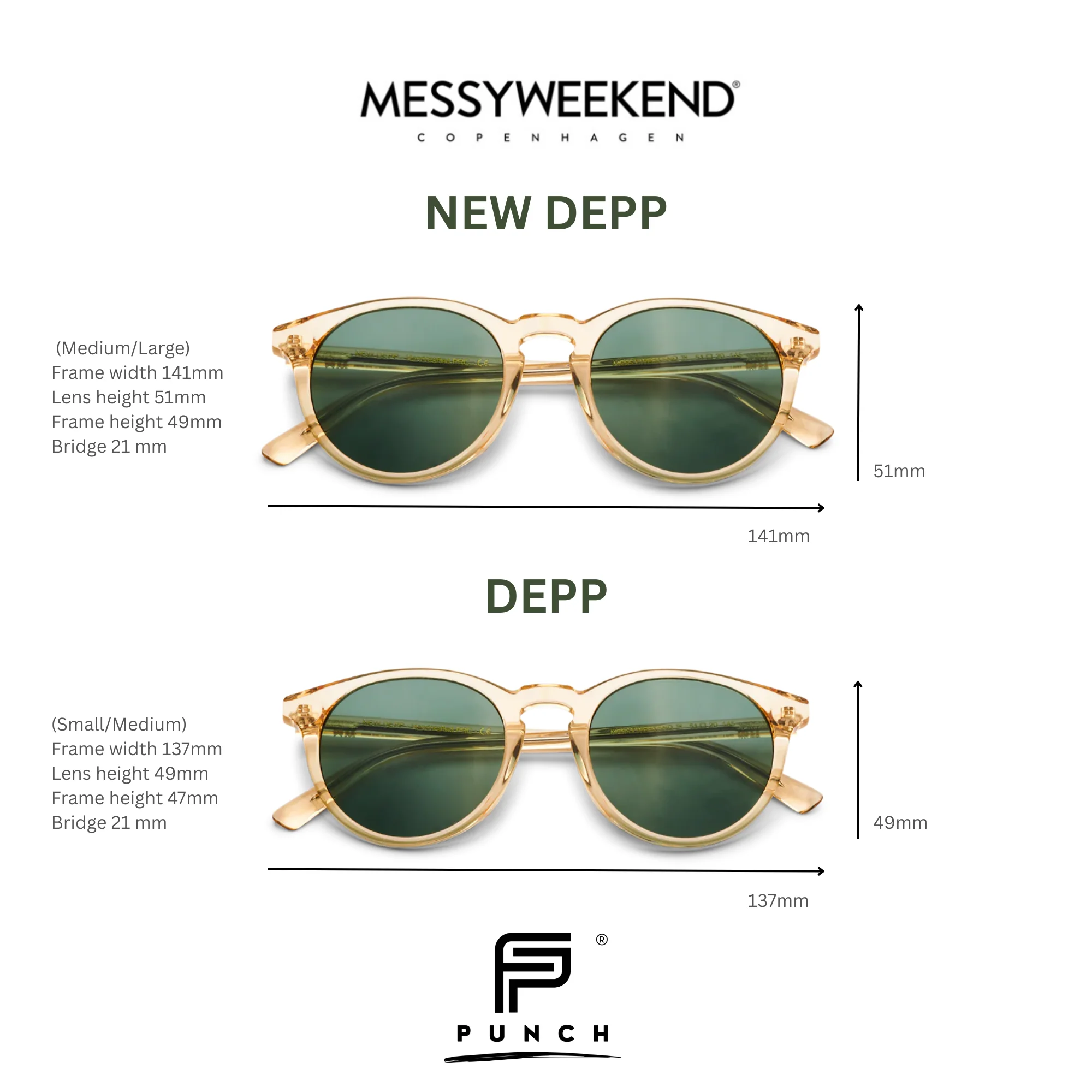 Messy Weekend NEW DEPP Round Champagne Blue Sunglasses, 100% UV - Image 7