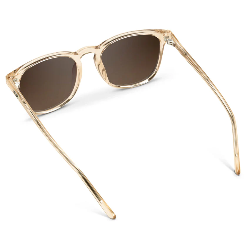 WMP Polarized Square Sunglasses Crystal Sand Brown Acetate - Image 5