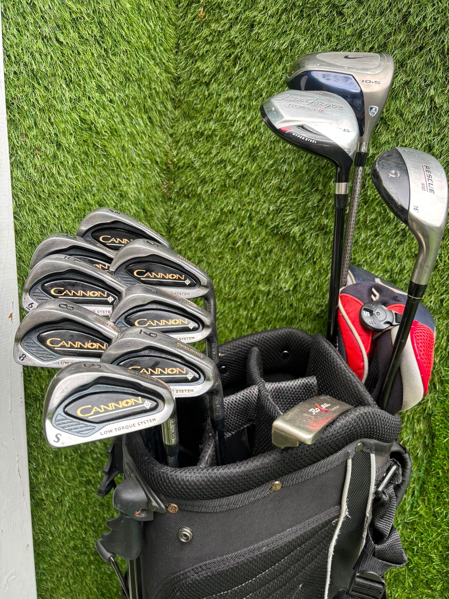 Nike Ignite Dymo² Driver, Spalding Cannon Irons (3–9, SW), TaylorMade Rescue & Rossa Putter | Callaway Stand Bag - Image 15