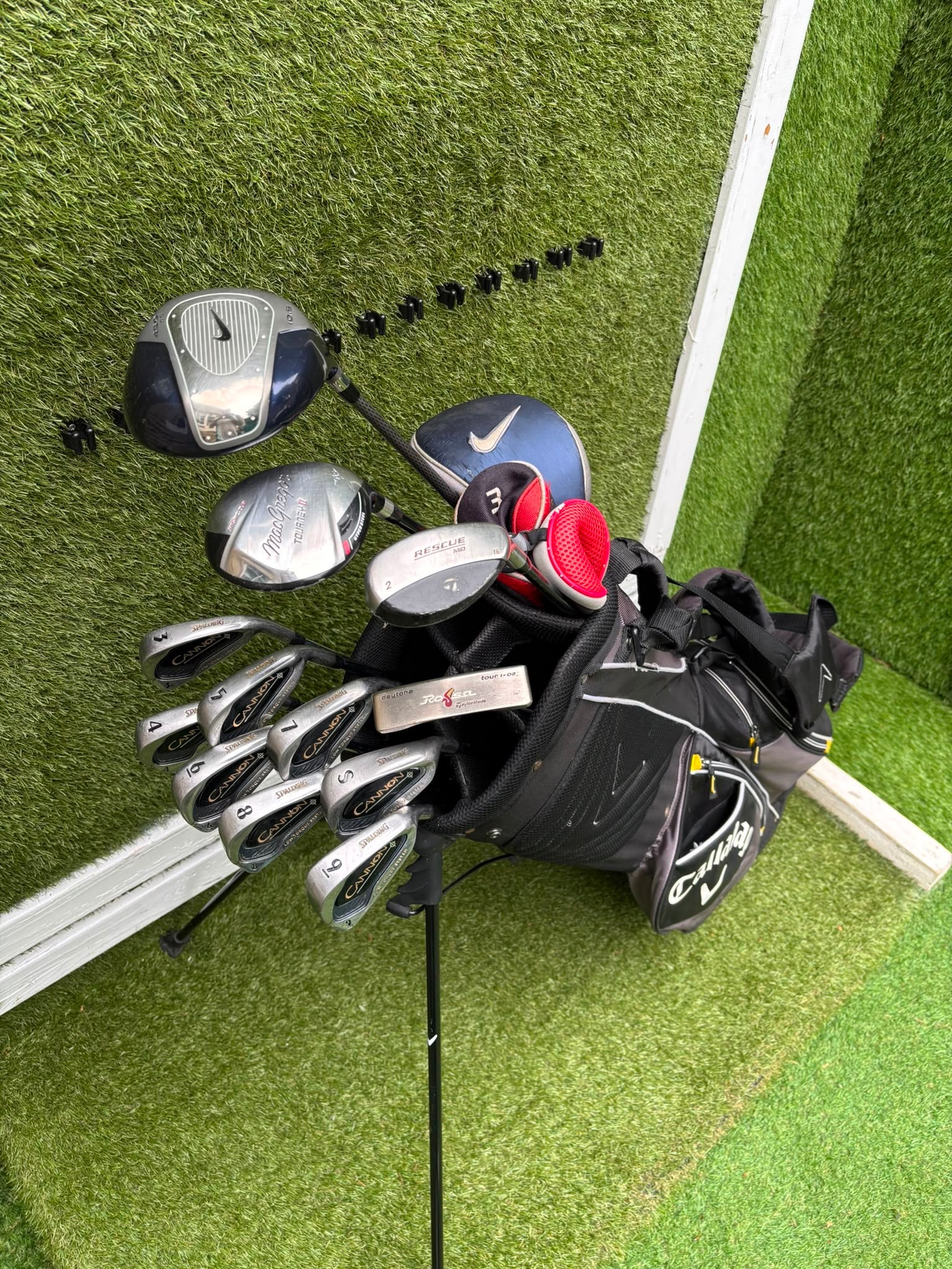 Nike Ignite Dymo² Driver, Spalding Cannon Irons (3–9, SW), TaylorMade Rescue & Rossa Putter | Callaway Stand Bag - Image 21