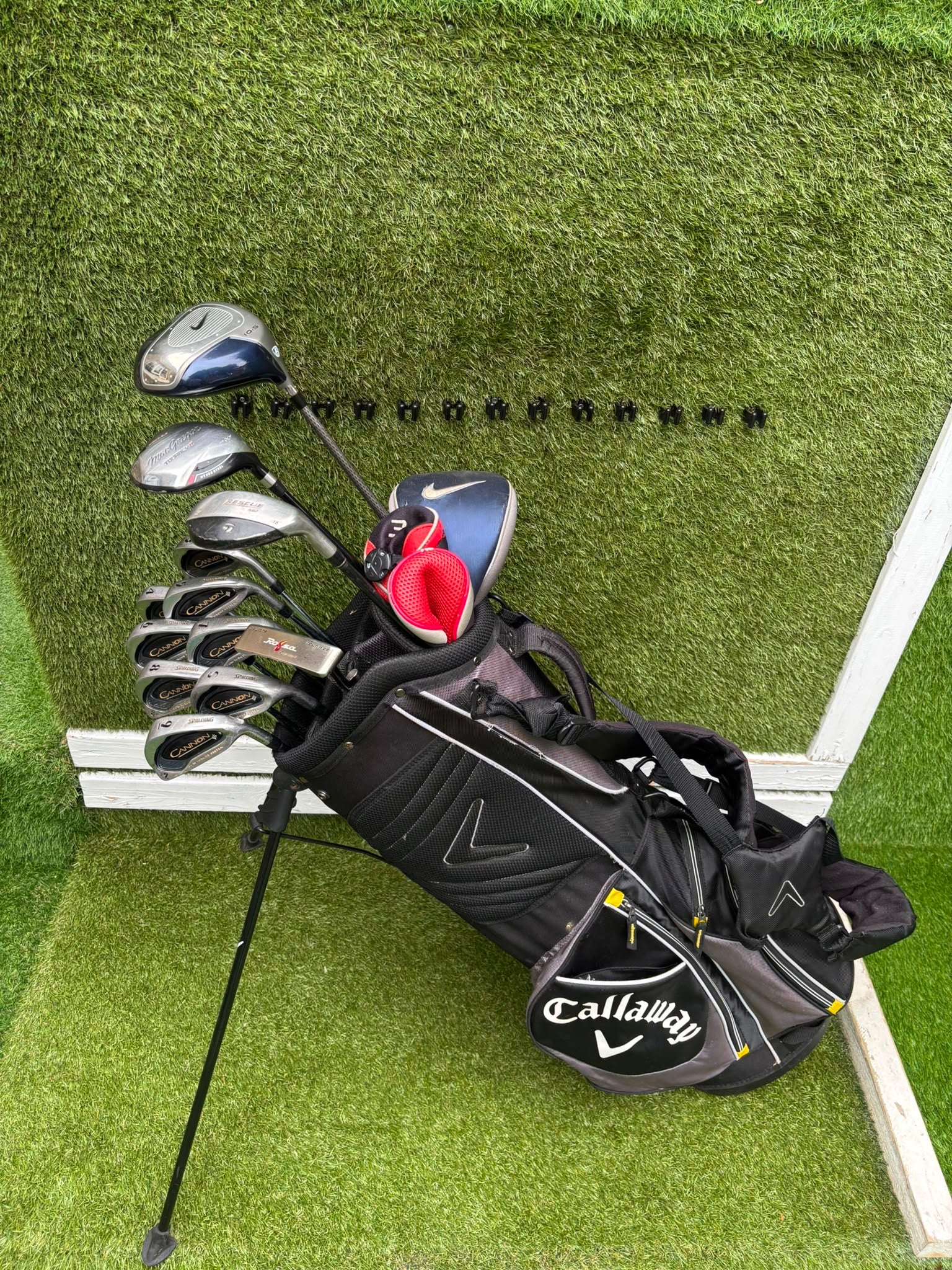 Nike Ignite Dymo² Driver, Spalding Cannon Irons (3–9, SW), TaylorMade Rescue & Rossa Putter | Callaway Stand Bag - Image 28