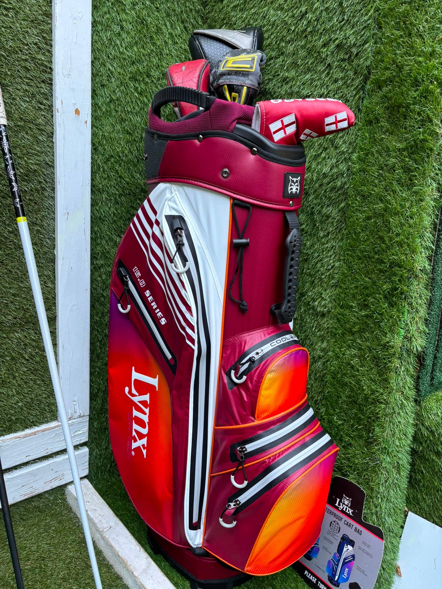 Nike Slingshot 4D Irons, Nike Driver, Cobra 4 Wood, Nike VR_S Hybrid, Odyssey Putter, New Lynx Waterproof Cart Bag - Image 2