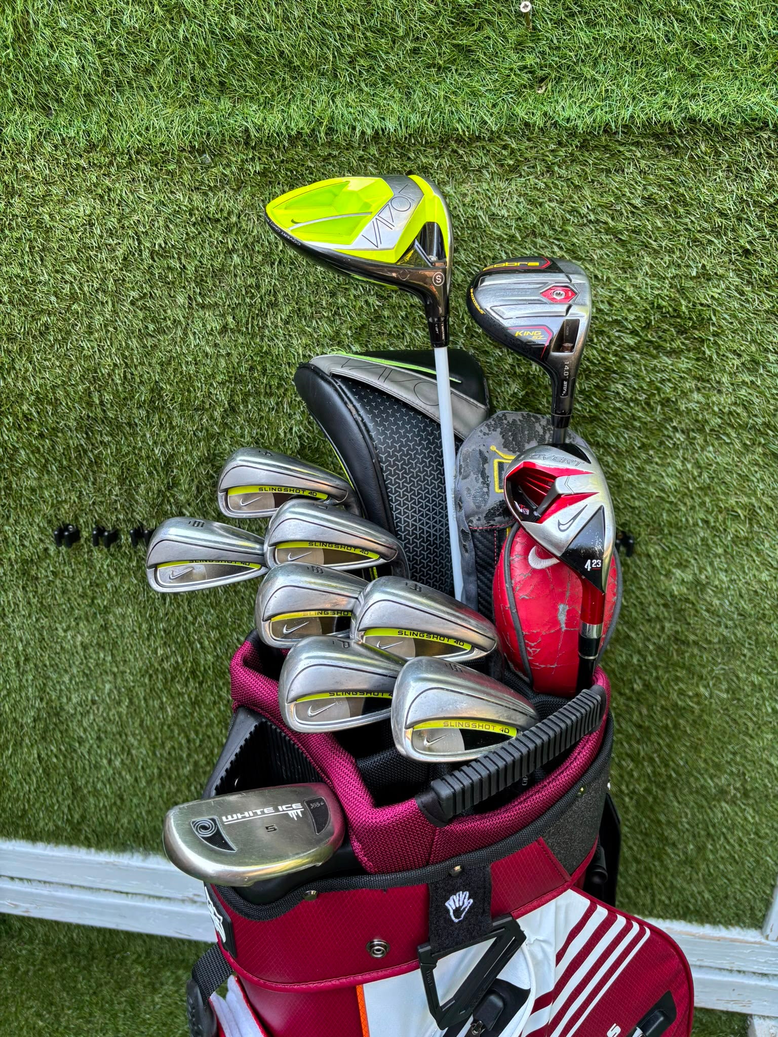 Nike Slingshot 4D Irons, Nike Driver, Cobra 4 Wood, Nike VR_S Hybrid, Odyssey Putter, New Lynx Waterproof Cart Bag - Image 3