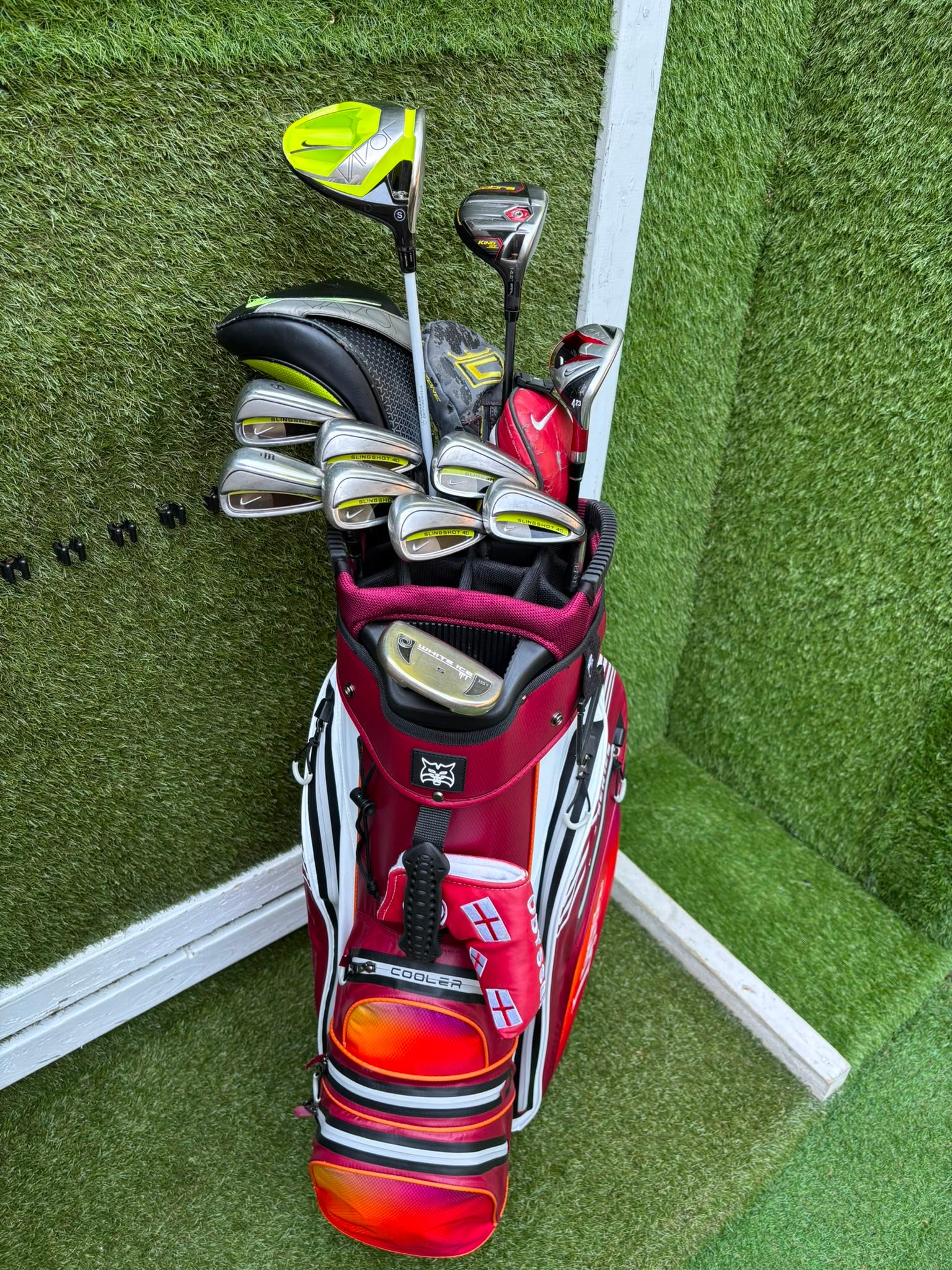 Nike Slingshot 4D Irons, Nike Driver, Cobra 4 Wood, Nike VR_S Hybrid, Odyssey Putter, New Lynx Waterproof Cart Bag - Image 9