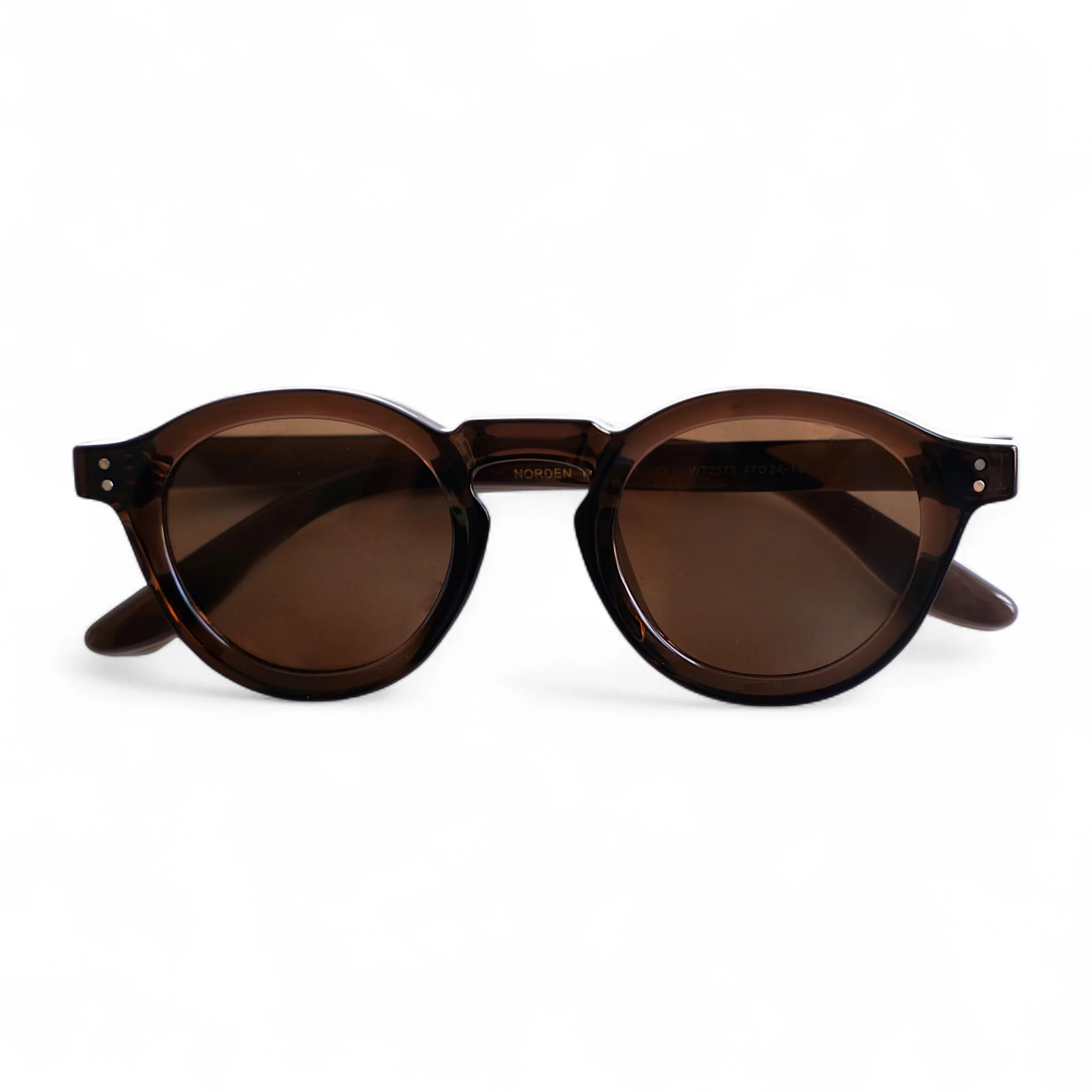 Brown Polarised Unisex Round Sunglasses TR90 UV400 - Image 3