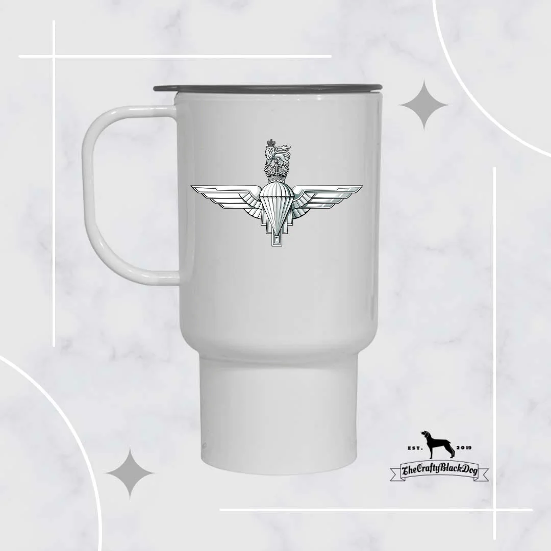 Parachute Regiment Cap Badge 14oz Military Travel Mug