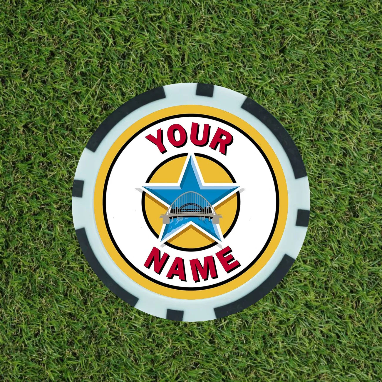 Personalised Newcastle United Fan Poker Chip Keyring
