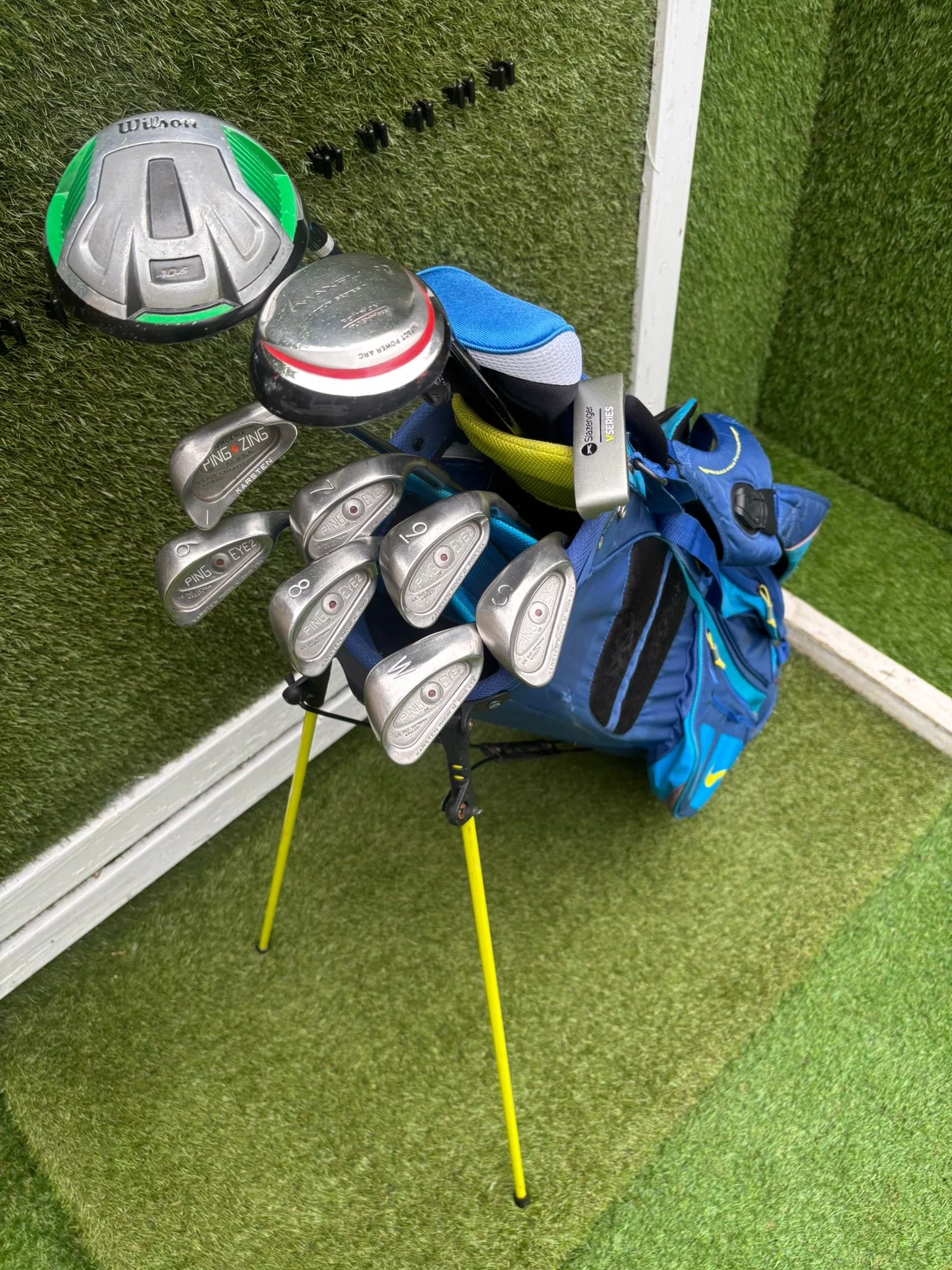 PING Eye2 Red Dot Irons, PING Zing 1 Iron, Wilson Driver, MaxFli 3 Wood & Nike Vapor X Stand Bag - Image 6