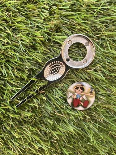 Metal Golf Ball Marker & Divot Repair Tool – Silver - Image 2