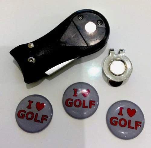 Golf Switchblade Pitchfork Magnetic Hat Clip with 3 Markers - Image 2