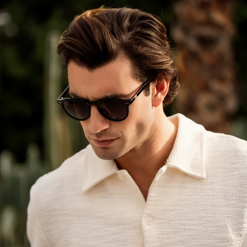 WMP Ralph Polarized Black Acetate Rounded Sunglasses Unisex - Image 3