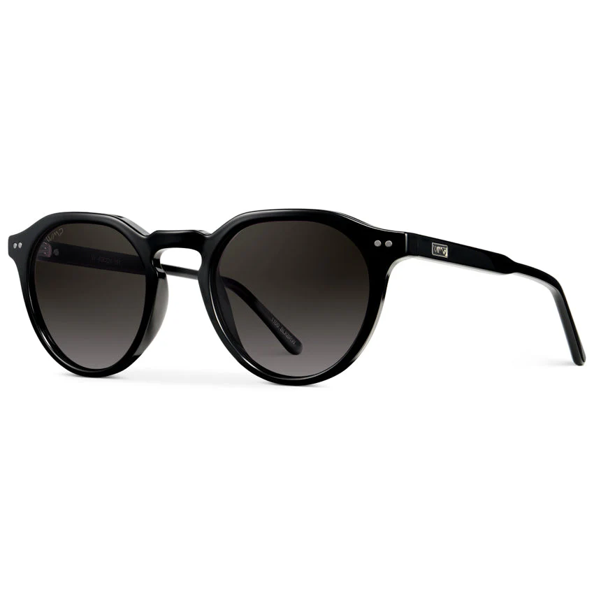 WMP Ralph Polarized Black Acetate Rounded Sunglasses Unisex - Image 4