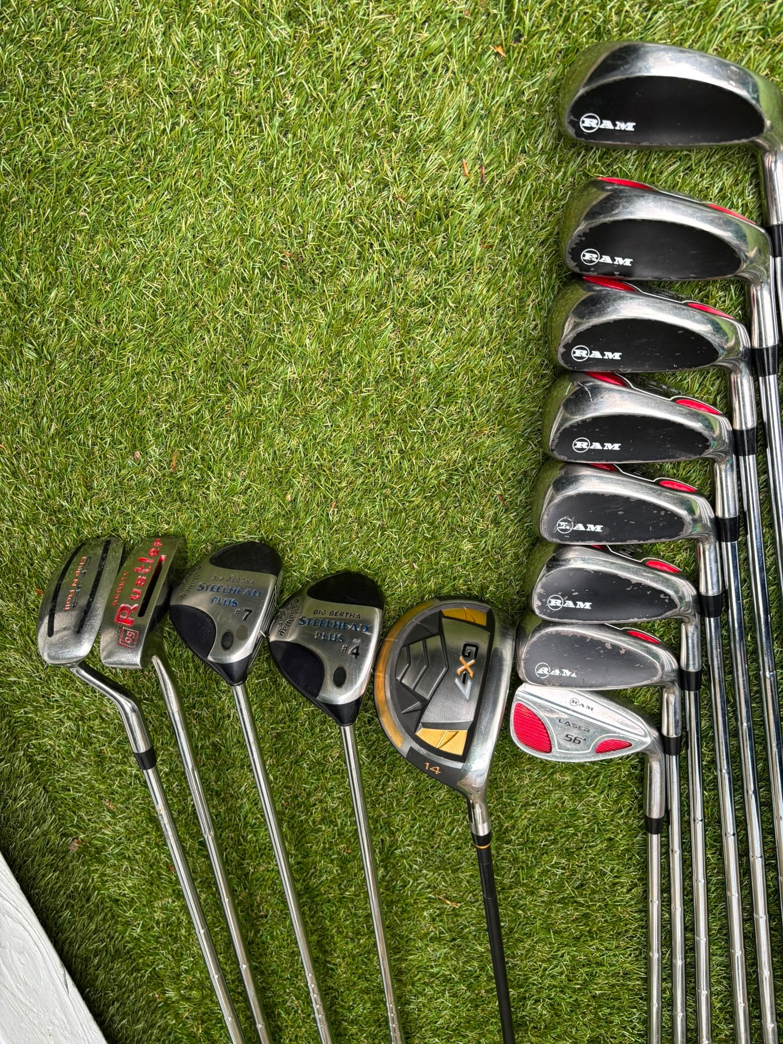 RAM Laser Hybrid Iron Set with GX7 Driver Wood, Steelhead Plus Woods & Powakaddy Bag - Image 2