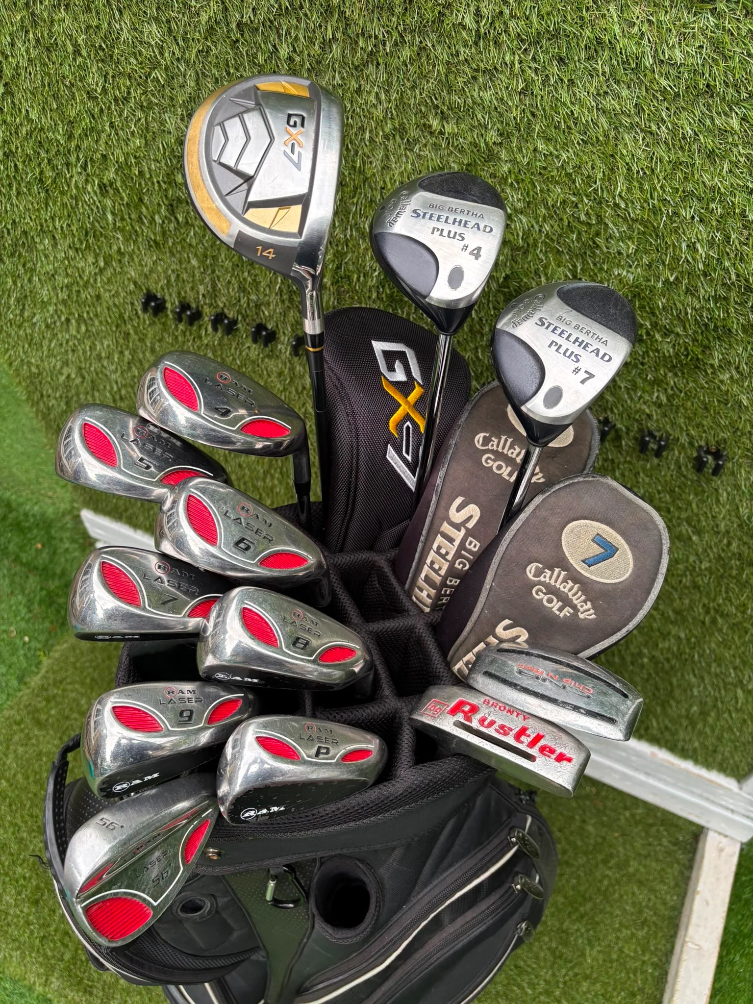 RAM Laser Hybrid Iron Set with GX7 Driver Wood, Steelhead Plus Woods & Powakaddy Bag - Image 32