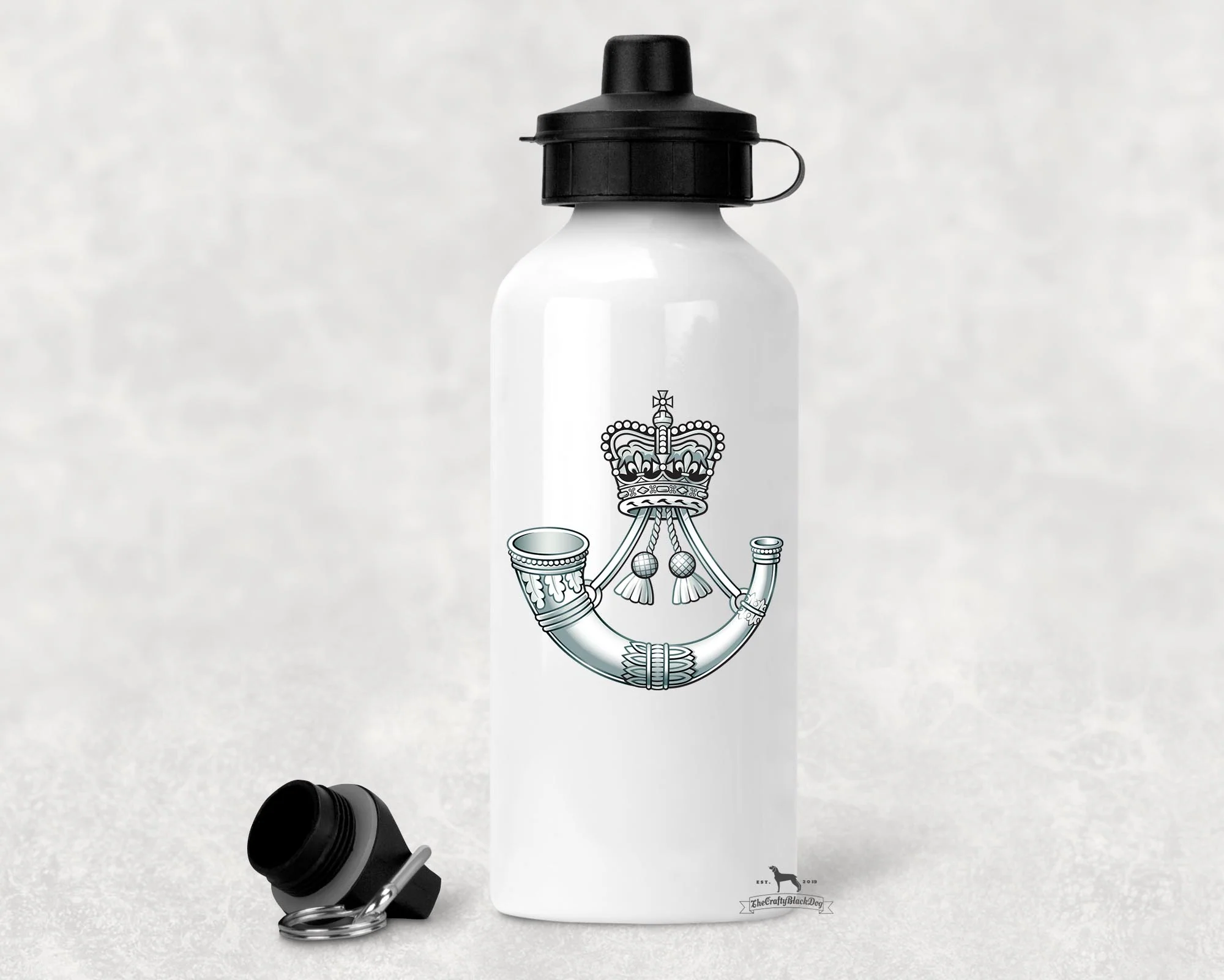 Aluminium Military Water Bottle with British Army Insignia, 500ml