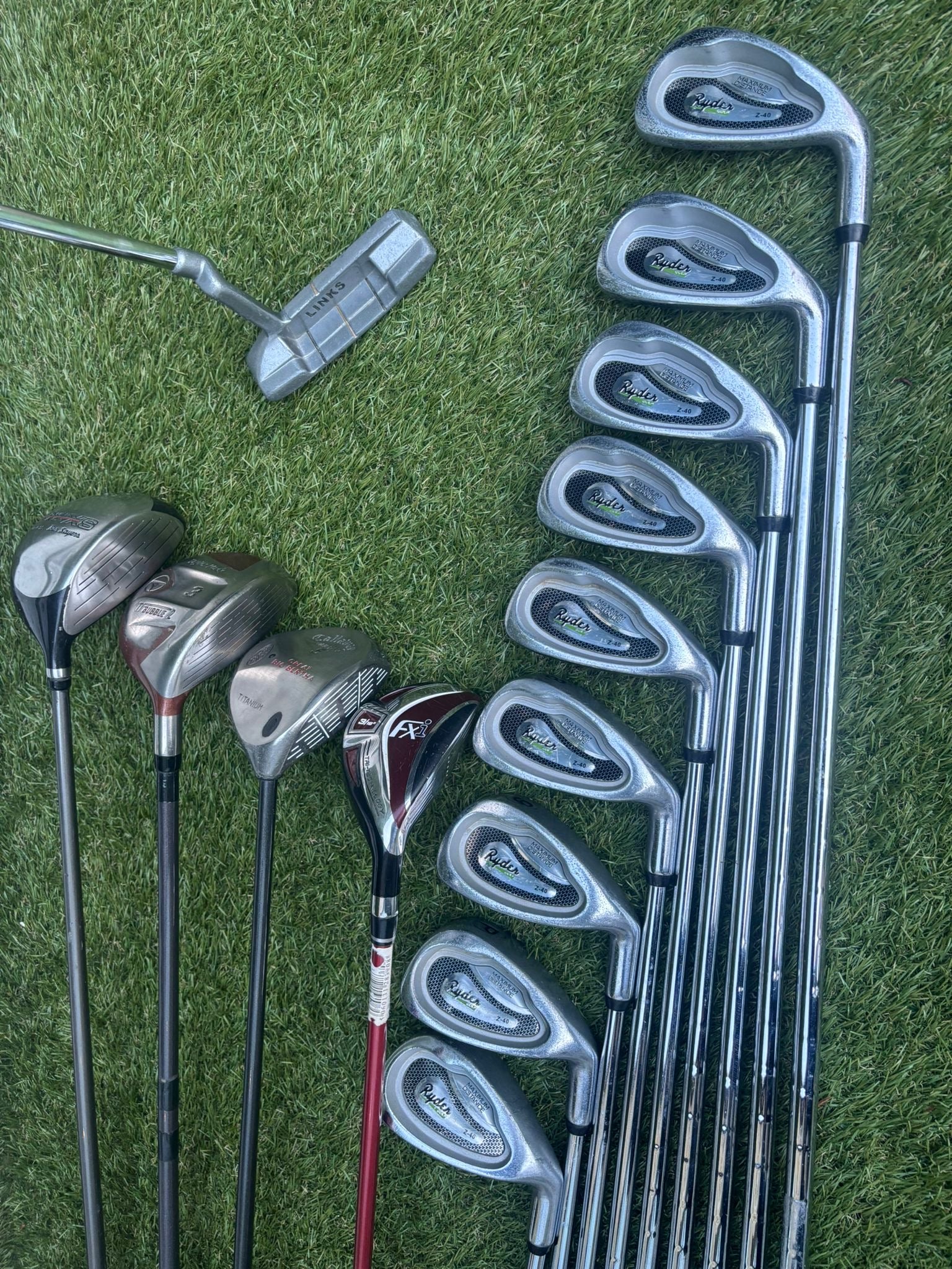 14-Piece Golf Club Set: Ryder Z-40 Irons, Hybrid, Driver, Woods, Cart Bag - Image 14