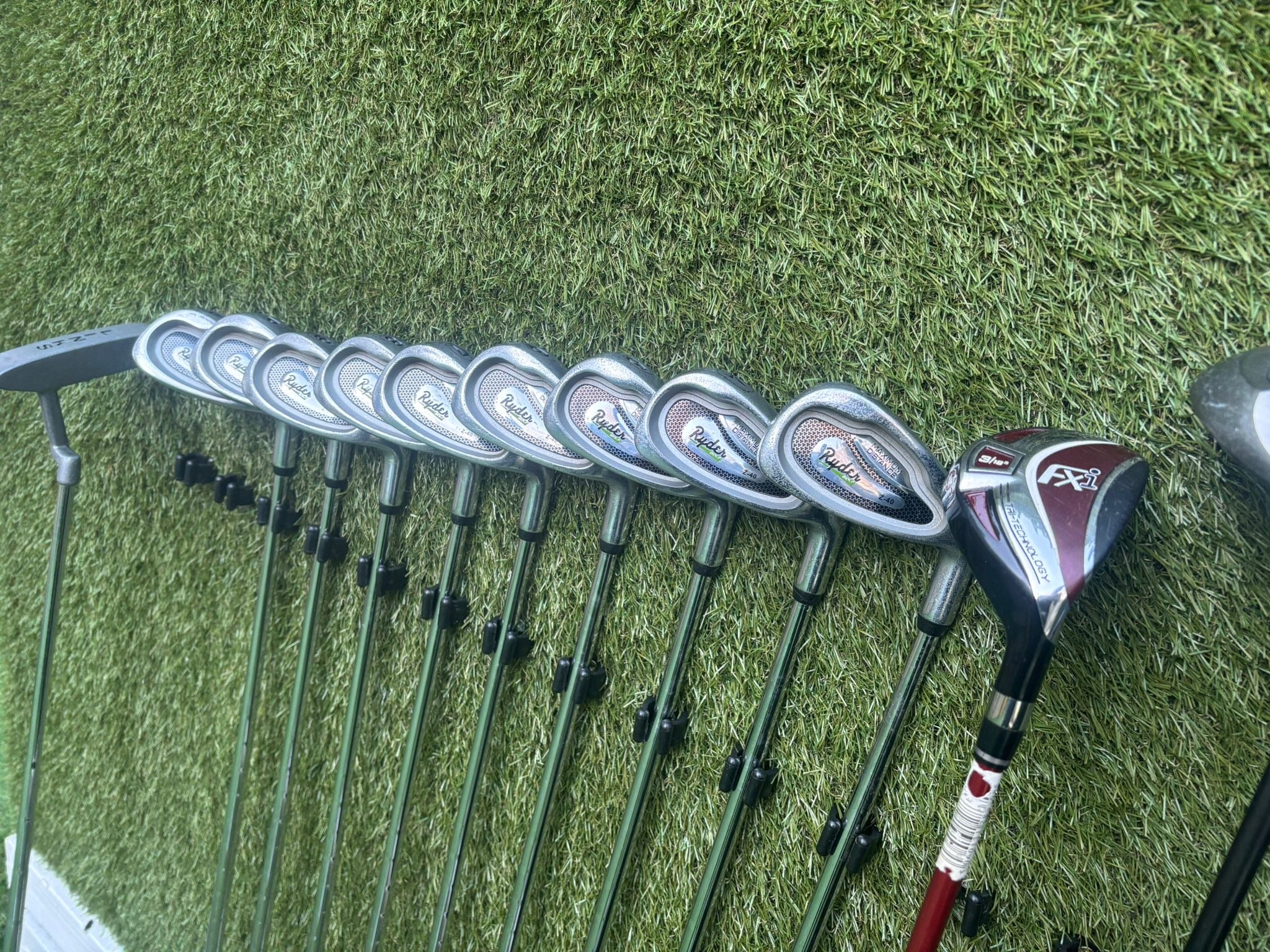14-Piece Golf Club Set: Ryder Z-40 Irons, Hybrid, Driver, Woods, Cart Bag - Image 7