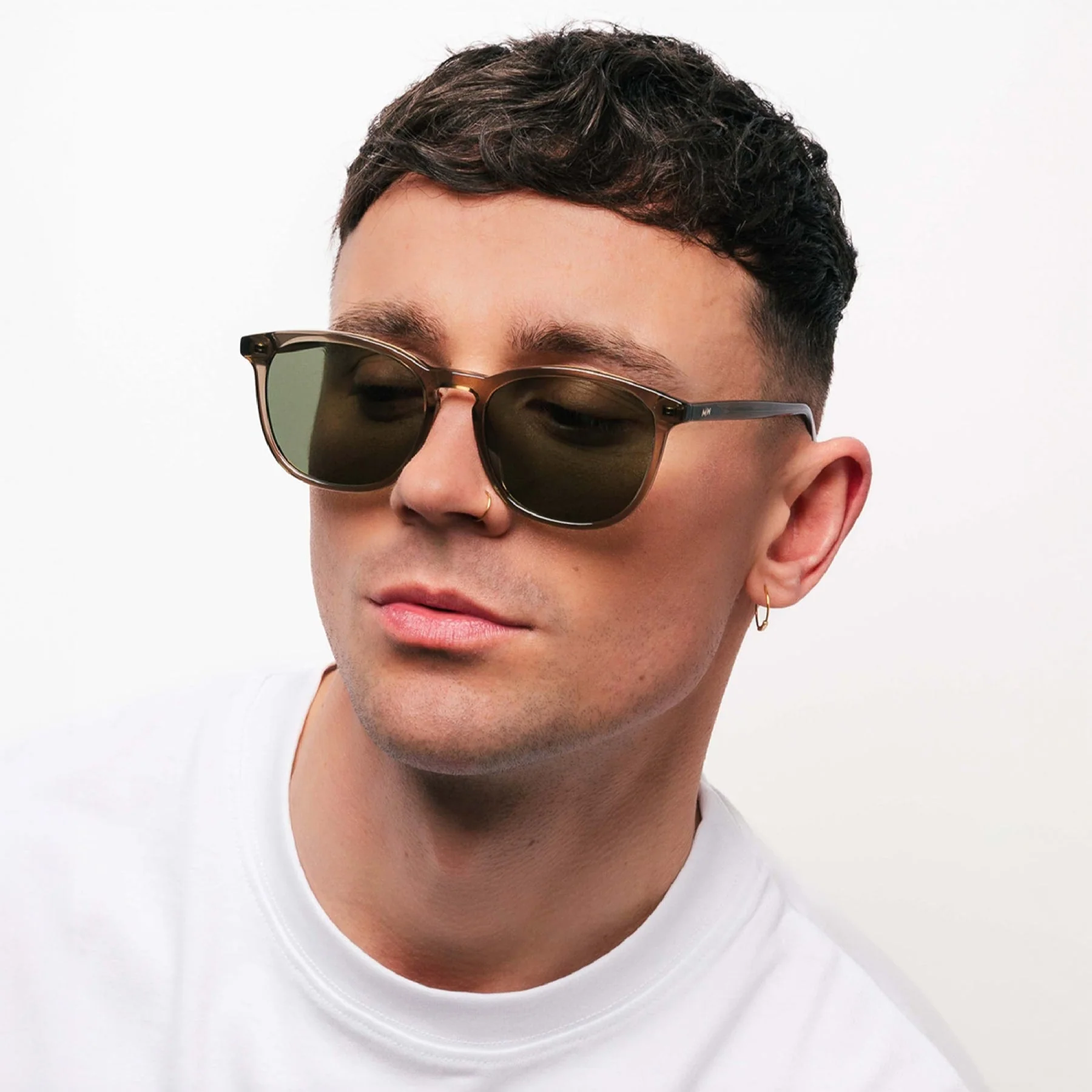 Green Acetate Sunglasses – Large Fit, 100% UV, Unisex Messy Weekend - Image 3
