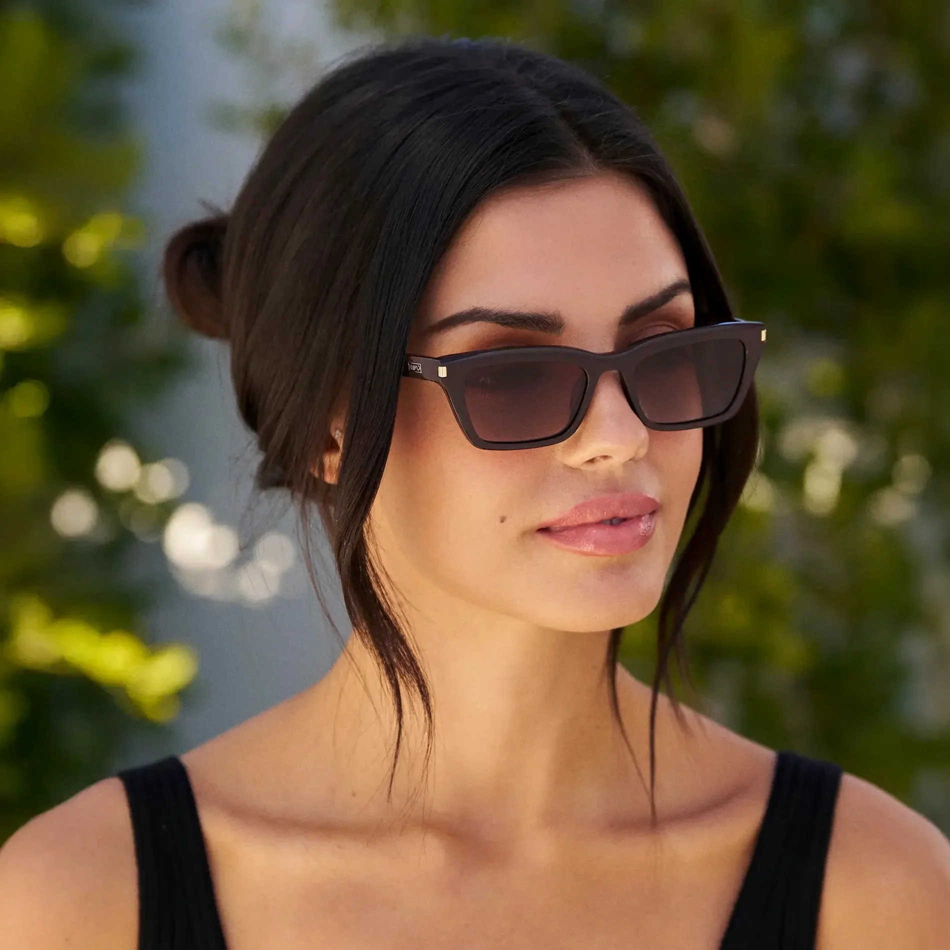 SIENNA Women's Slim Cat-Eye Sunglasses in Mocha Brown by WMP Eyewear - Image 2