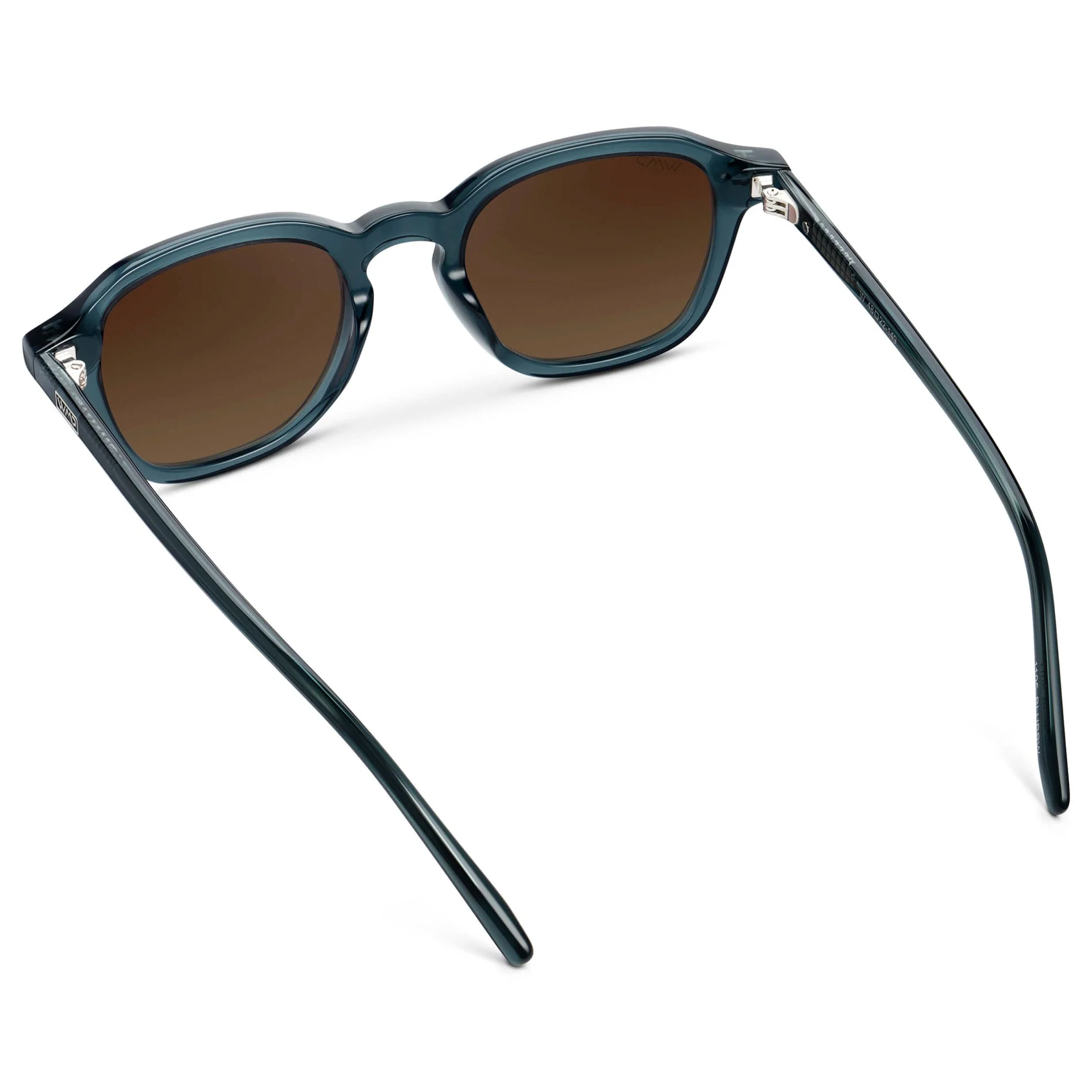 WMP Polarized Square Sunglasses Steel Blue Acetate UV400 - Image 5