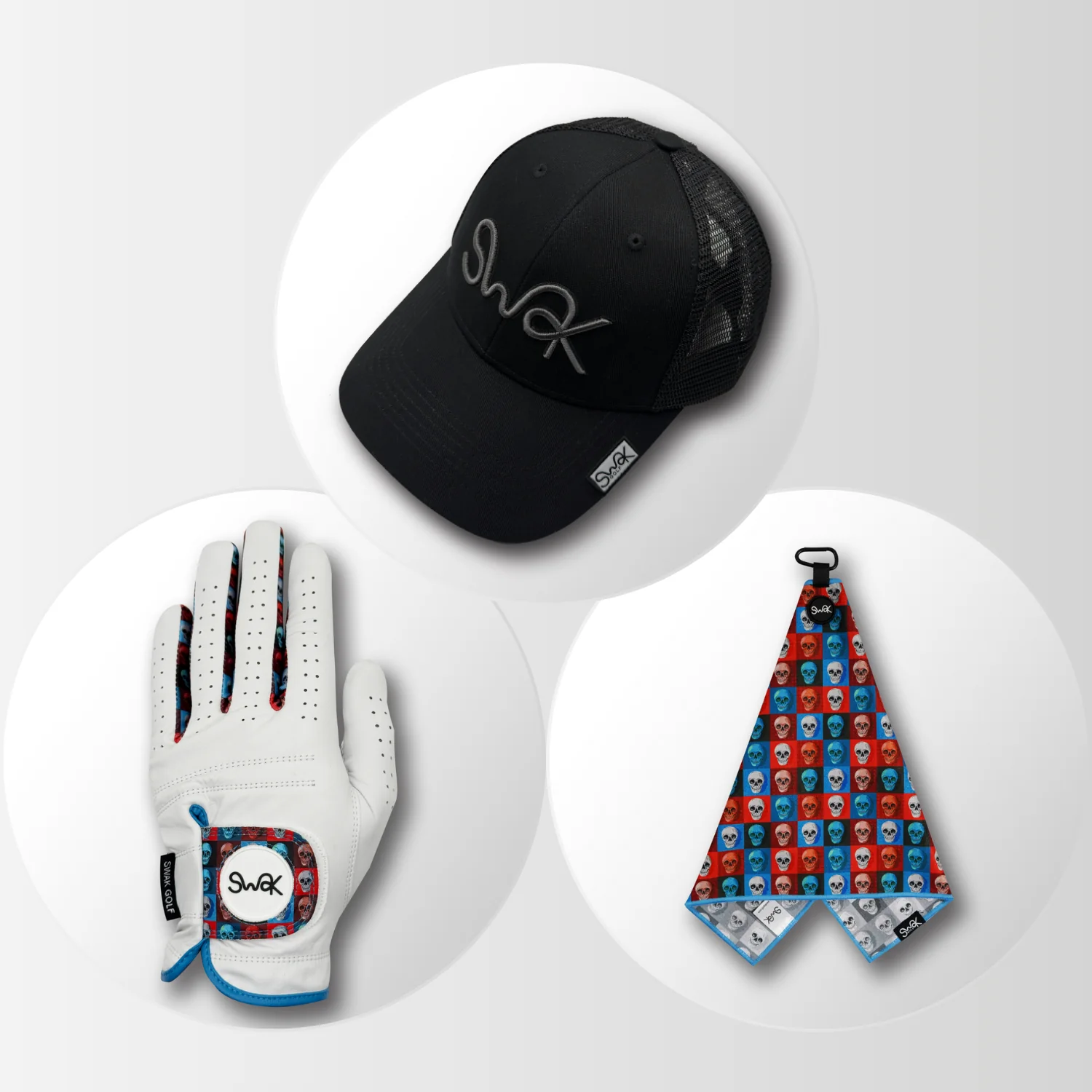 Skull Hat, Golf Glove & Towel Gift Bundle – Edgy Accessories