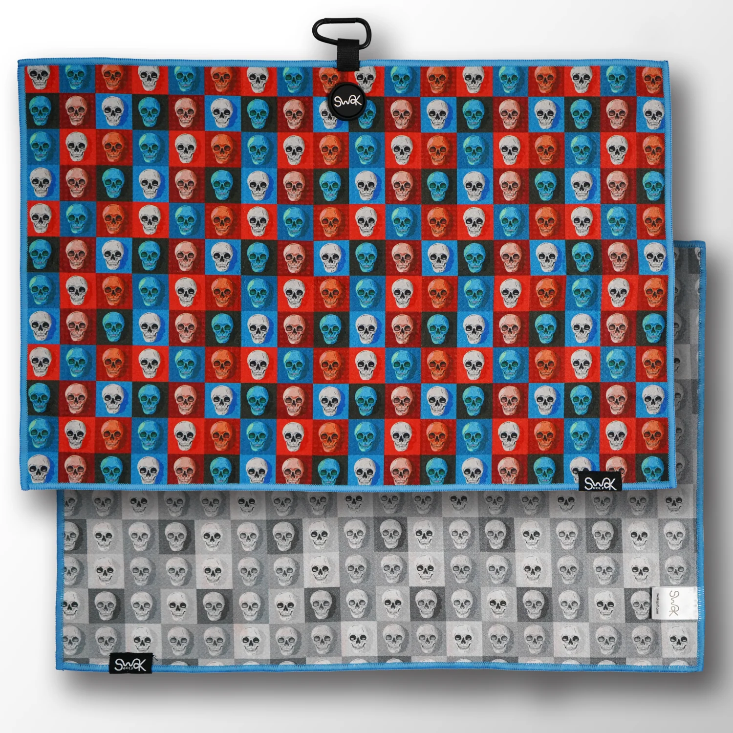 Magnetic Skull Golf Towel – Microfibre Waffle Quick-Dry 40x60cm