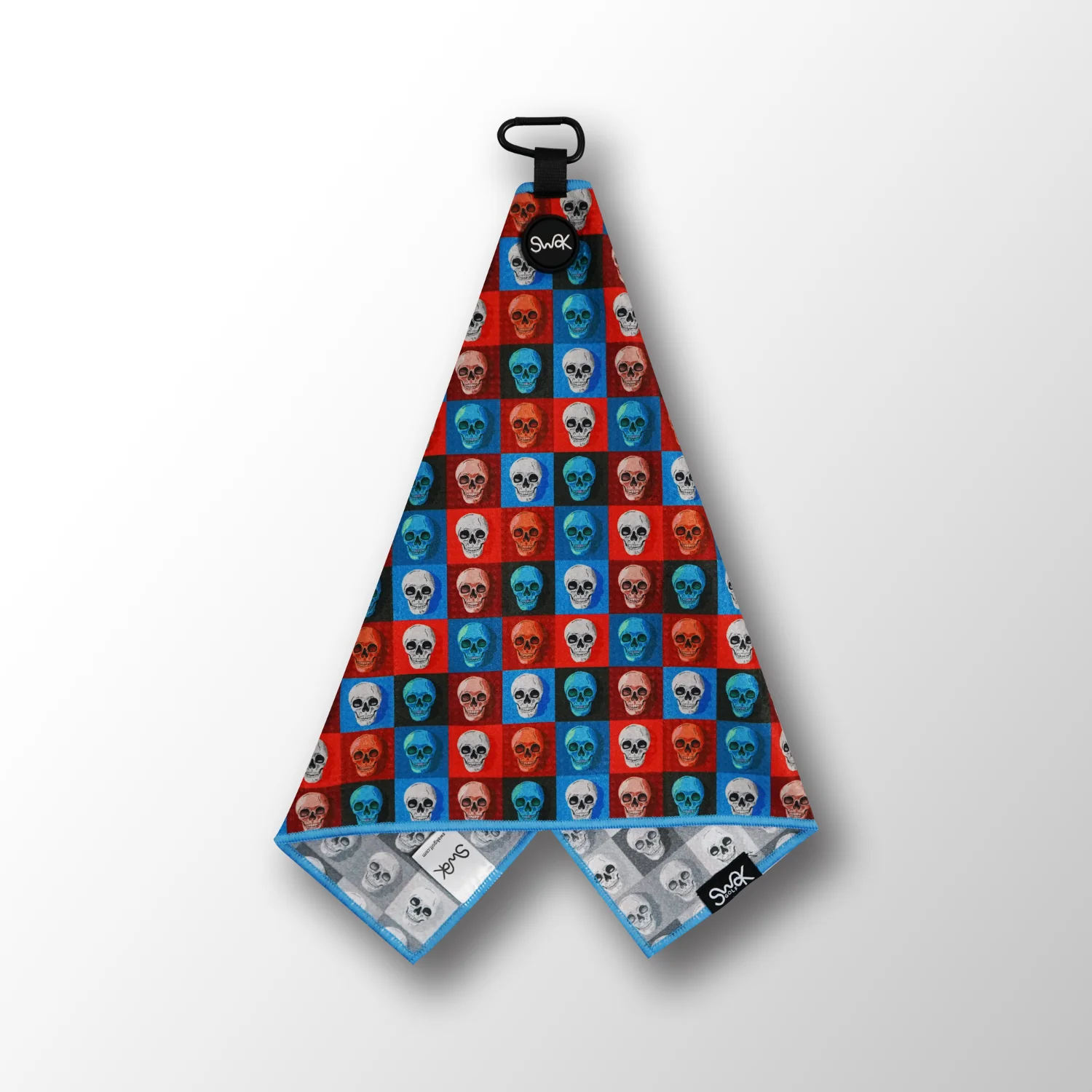 Magnetic Skull Golf Towel – Microfibre Waffle Quick-Dry 40x60cm - Image 3