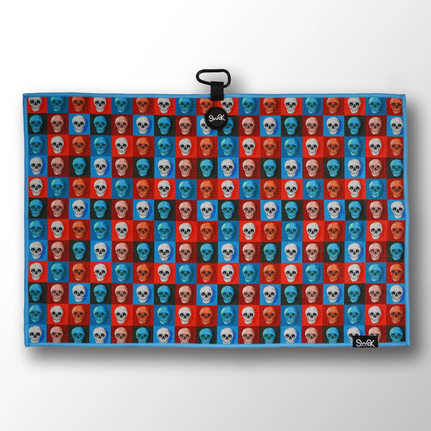 Magnetic Skull Golf Towel – Microfibre Waffle Quick-Dry 40x60cm - Image 4