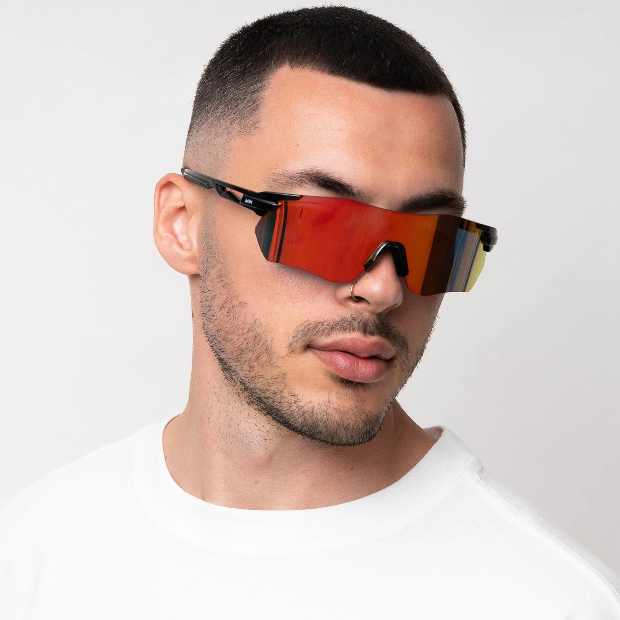 SONIC Black Sports Sunglasses, Sunset Orange Lens by Messy Weekend - Image 2