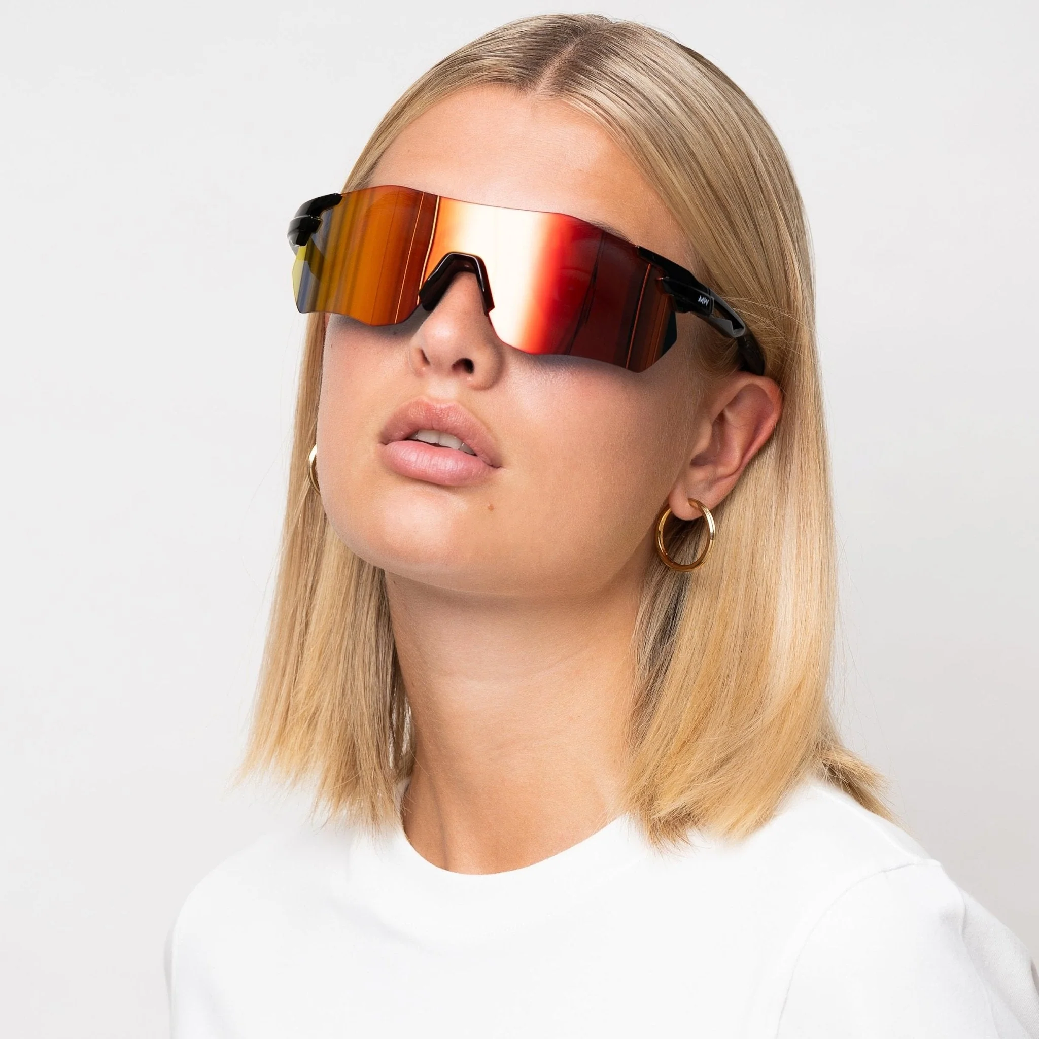 SONIC Black Sports Sunglasses, Sunset Orange Lens by Messy Weekend - Image 3