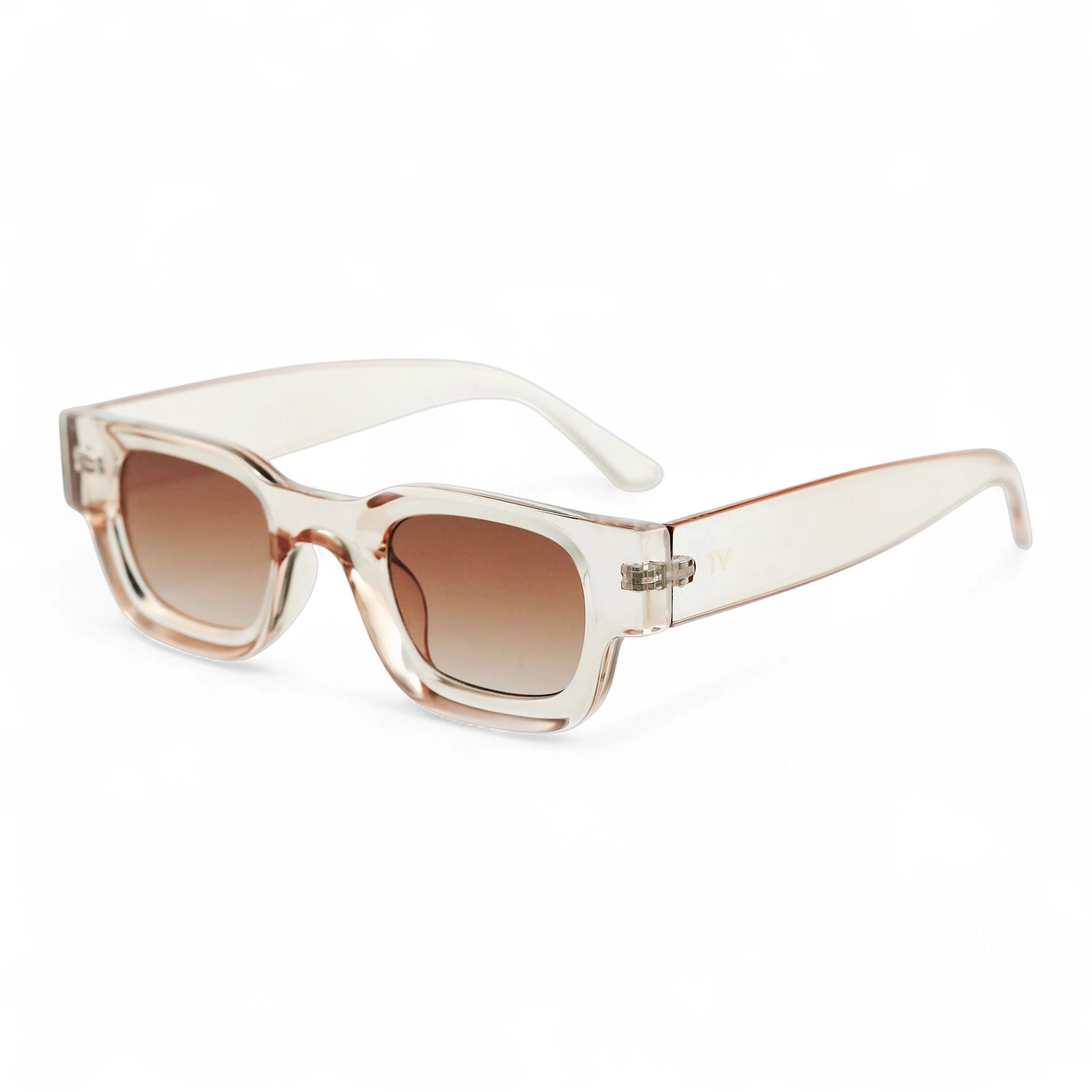 SORA Rectangular Champagne Sunglasses Unisex | TrueVivid - Image 2