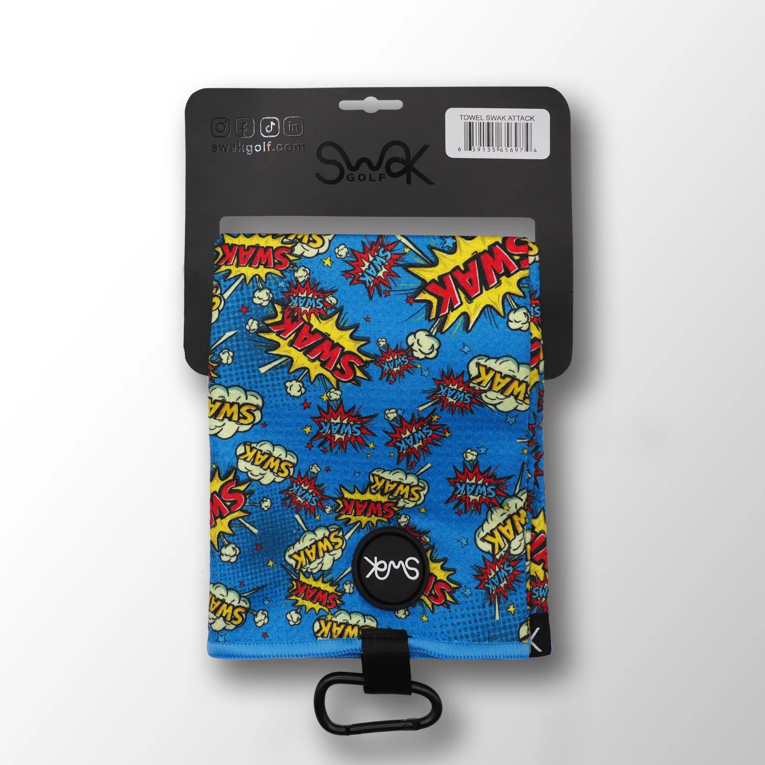 SWAK Attack Golf Towel with Magnet, Microfibre Waffle Fabric - Image 8