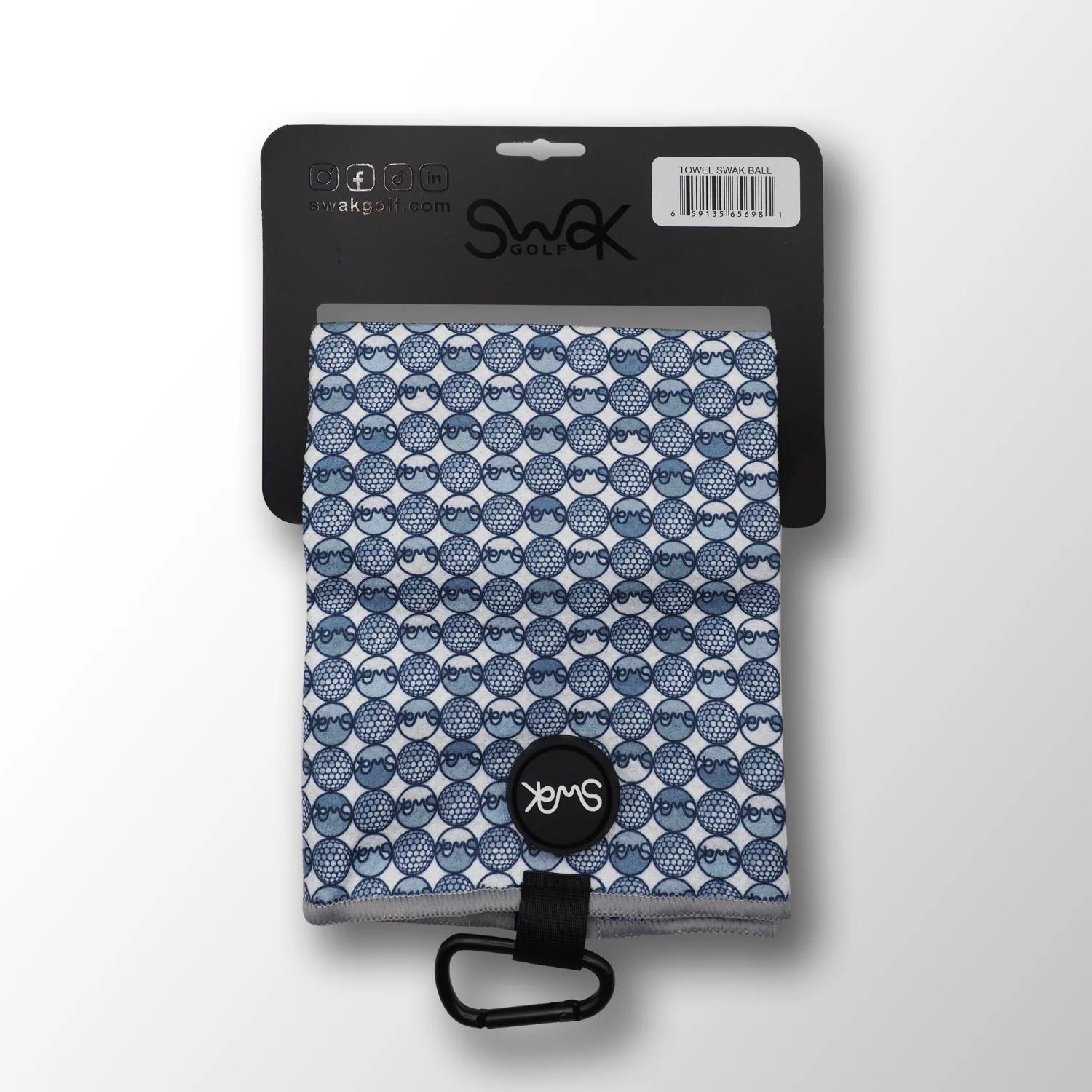 SWAK Magnetic Golf Ball Towel – Microfibre, Quick-Dry 40x60cm - Image 8