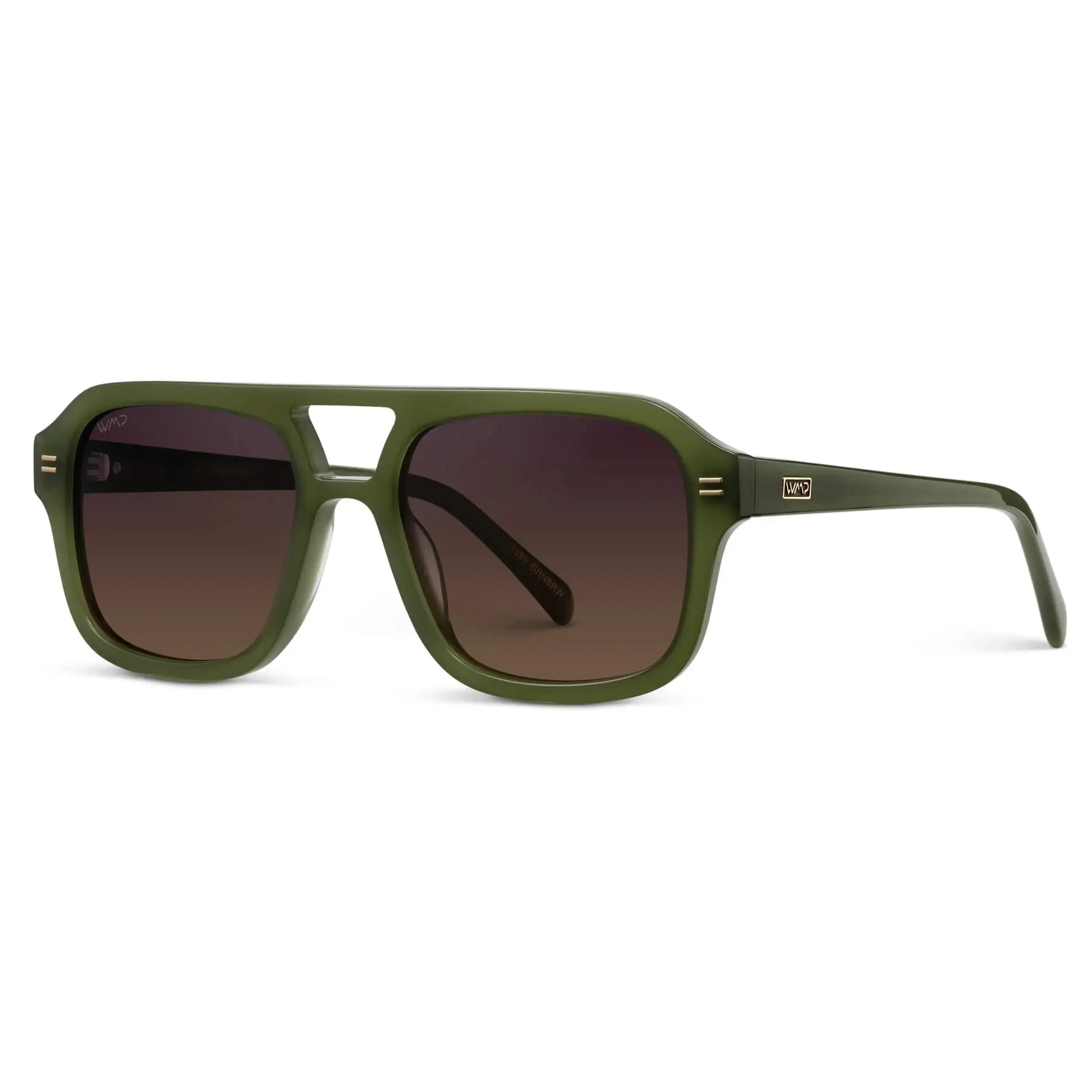 SYDNEY Oversized Retro Aviator Women's Sunglasses in Olive Green WMP Eyewear - Image 4