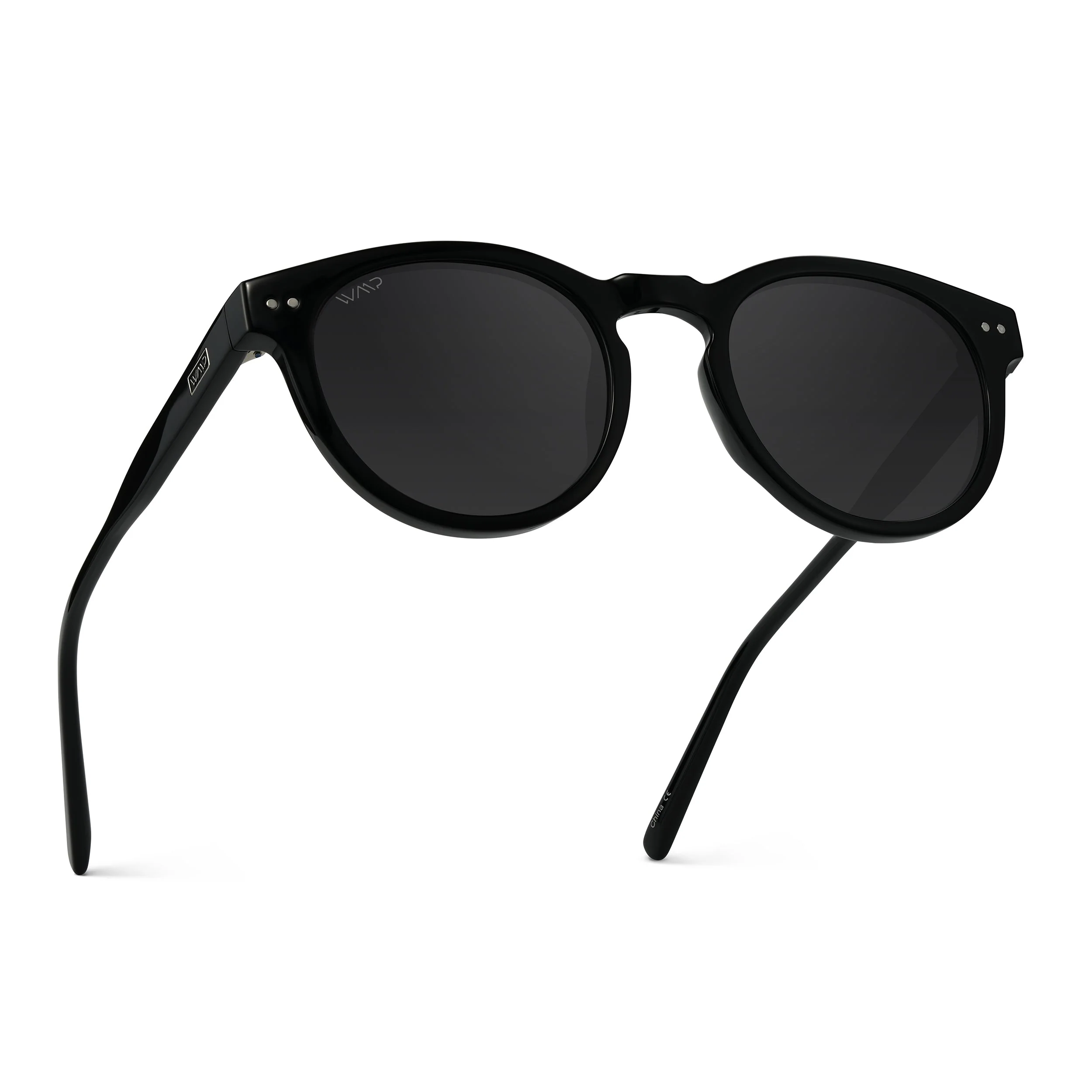 Retro Round Black Unisex Sunglasses UV400 Polycarbonate WMP - Image 6