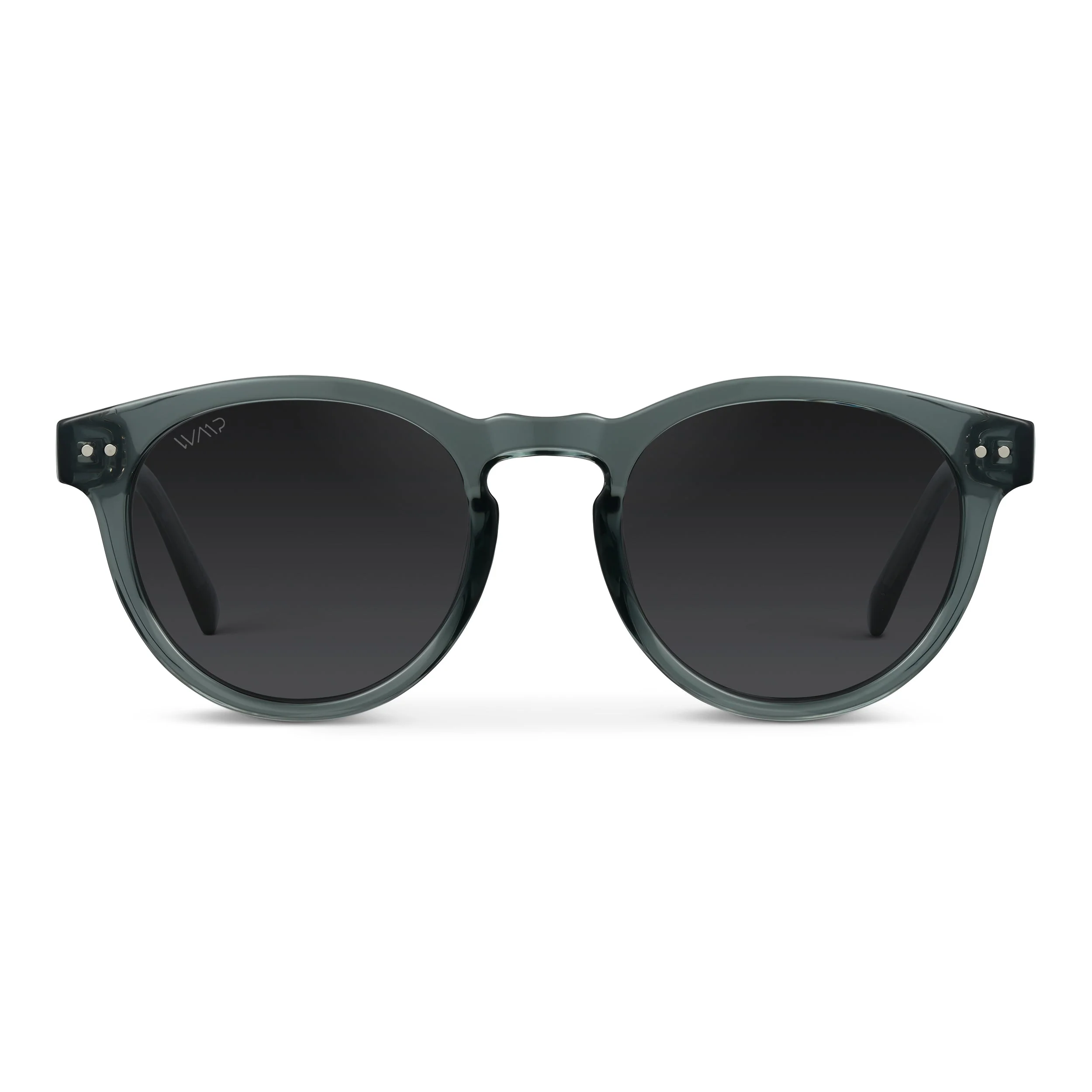 Unisex Retro Crystal Blue Round Sunglasses 100% UV400 | WMP