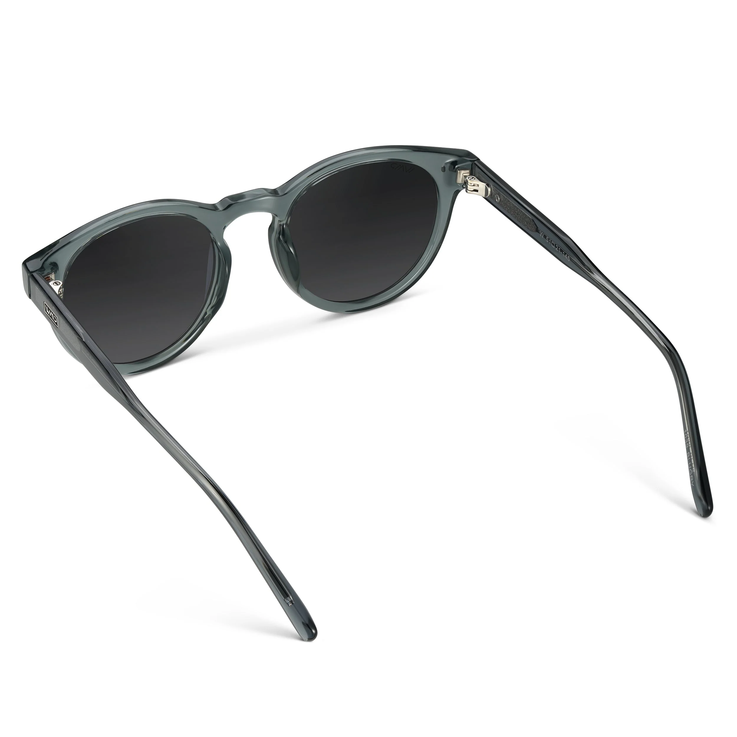 Unisex Retro Crystal Blue Round Sunglasses 100% UV400 | WMP - Image 4