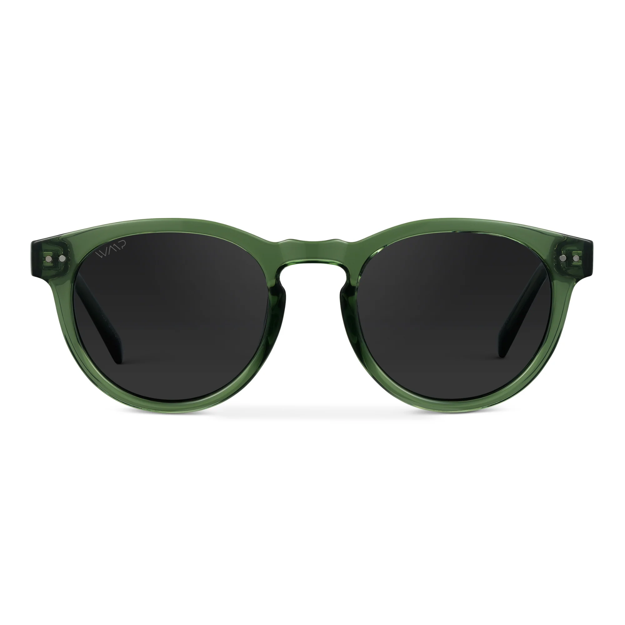 WMP Emerald Green UV400 Retro Round Sunglasses Unisex Acetate - Image 2